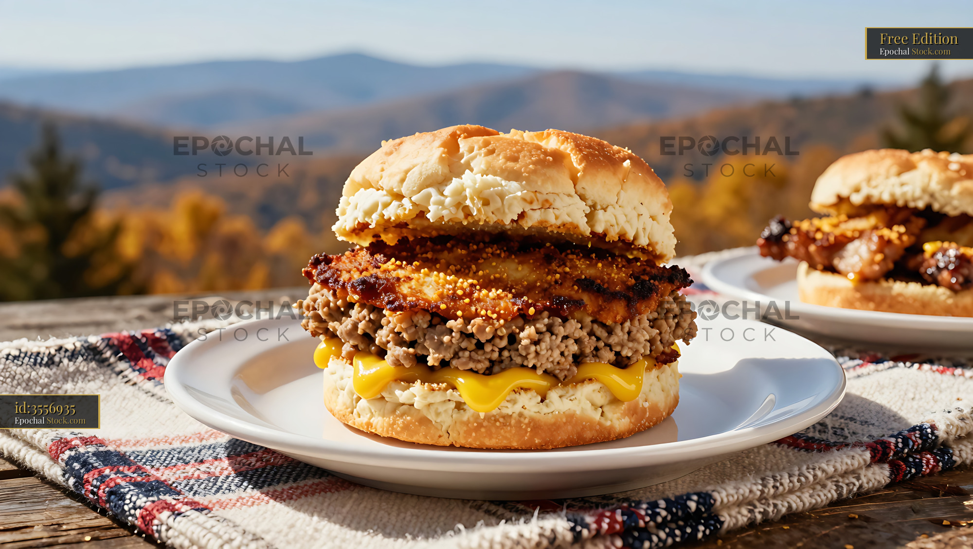 Crispy Livermush Sandwich with Cheese, Mountain View - stock photo