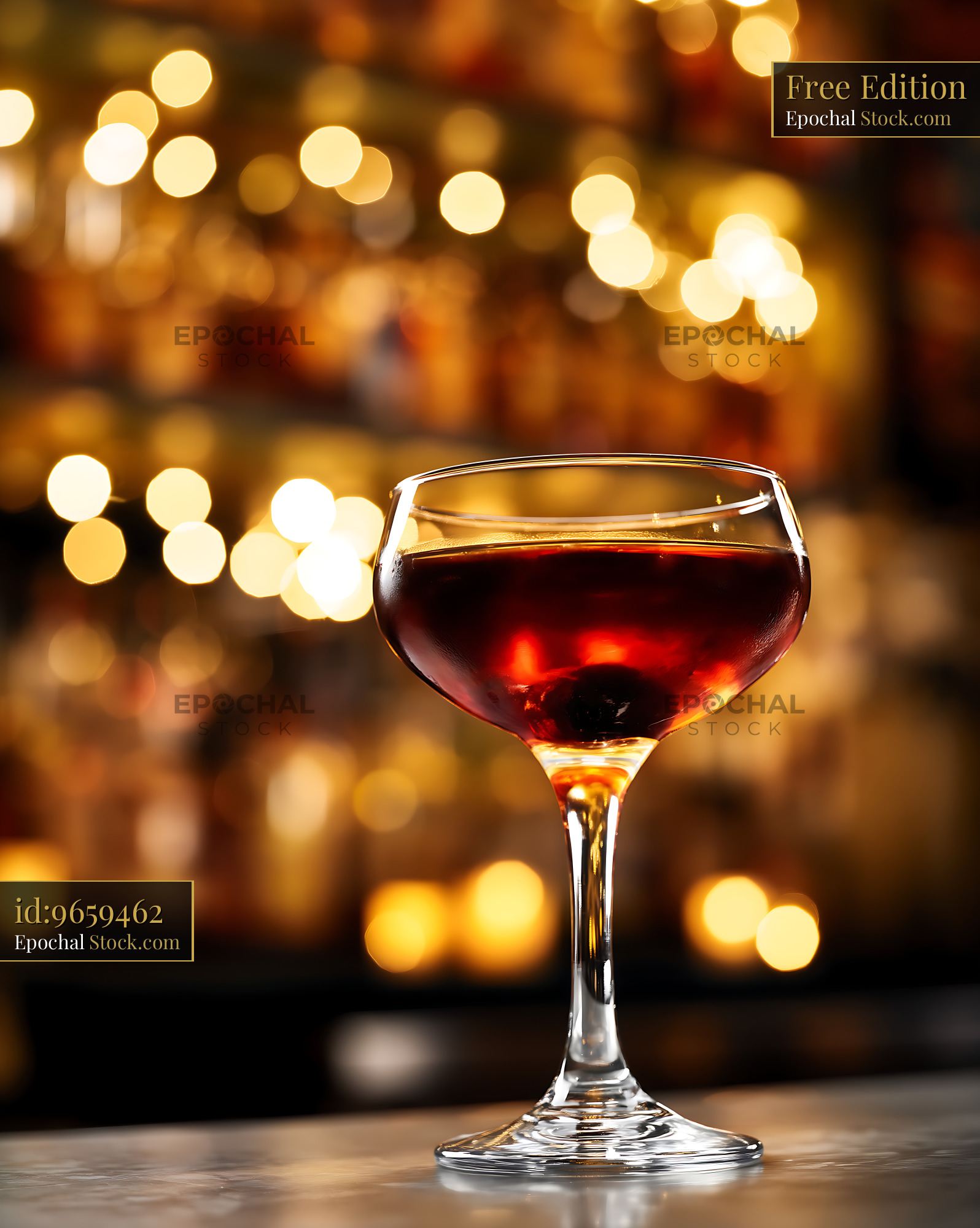 Bushwick Cocktail in Elegant Glass - stock photo