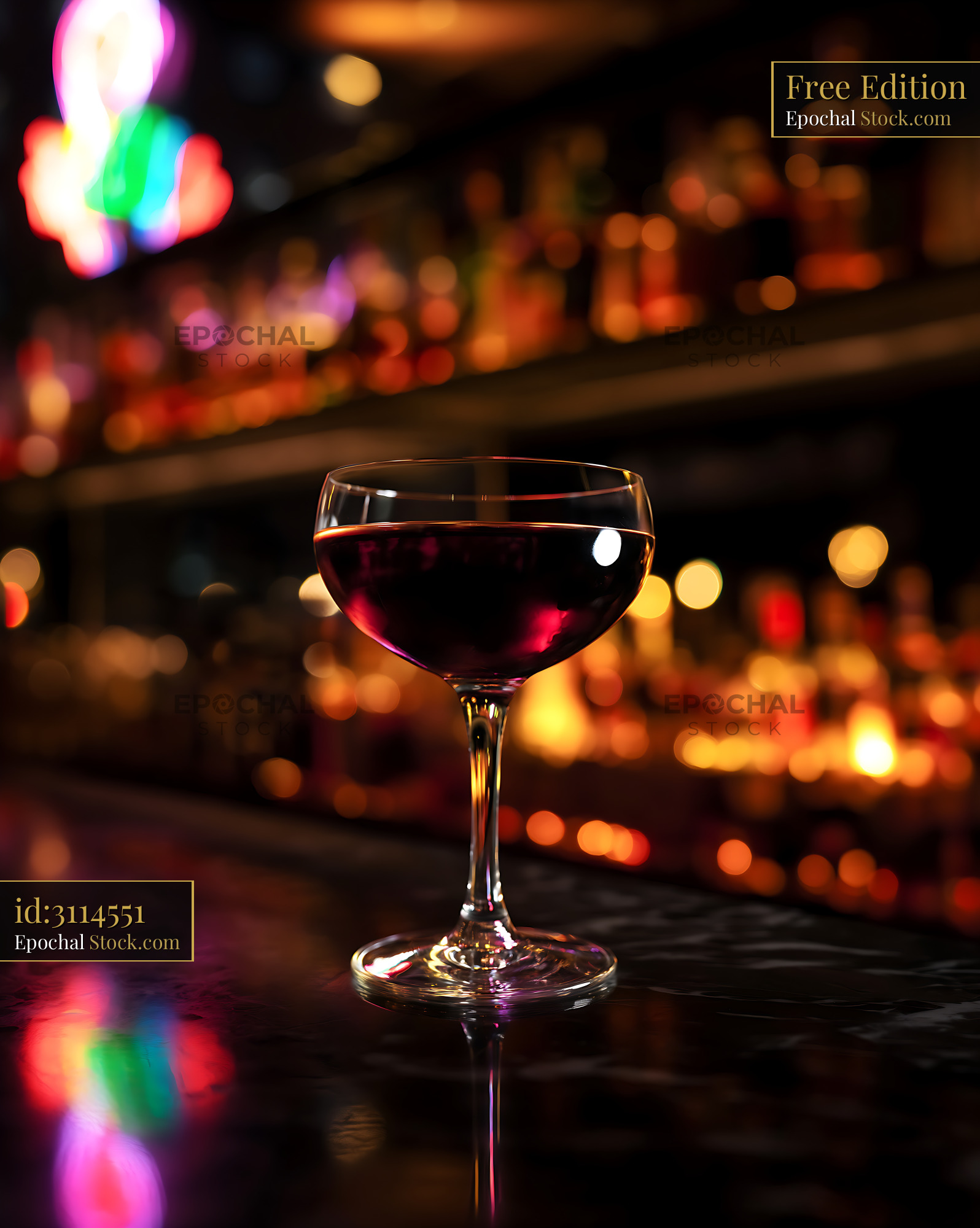 Bushwick Cocktail Under Neon Lights - stock photo