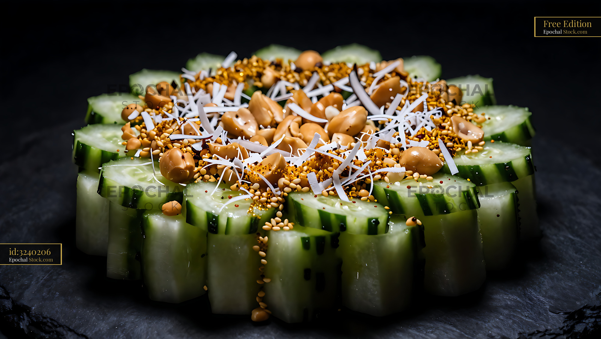 Kakdi Koshimbir Indian Cucumber Salad - stock photo