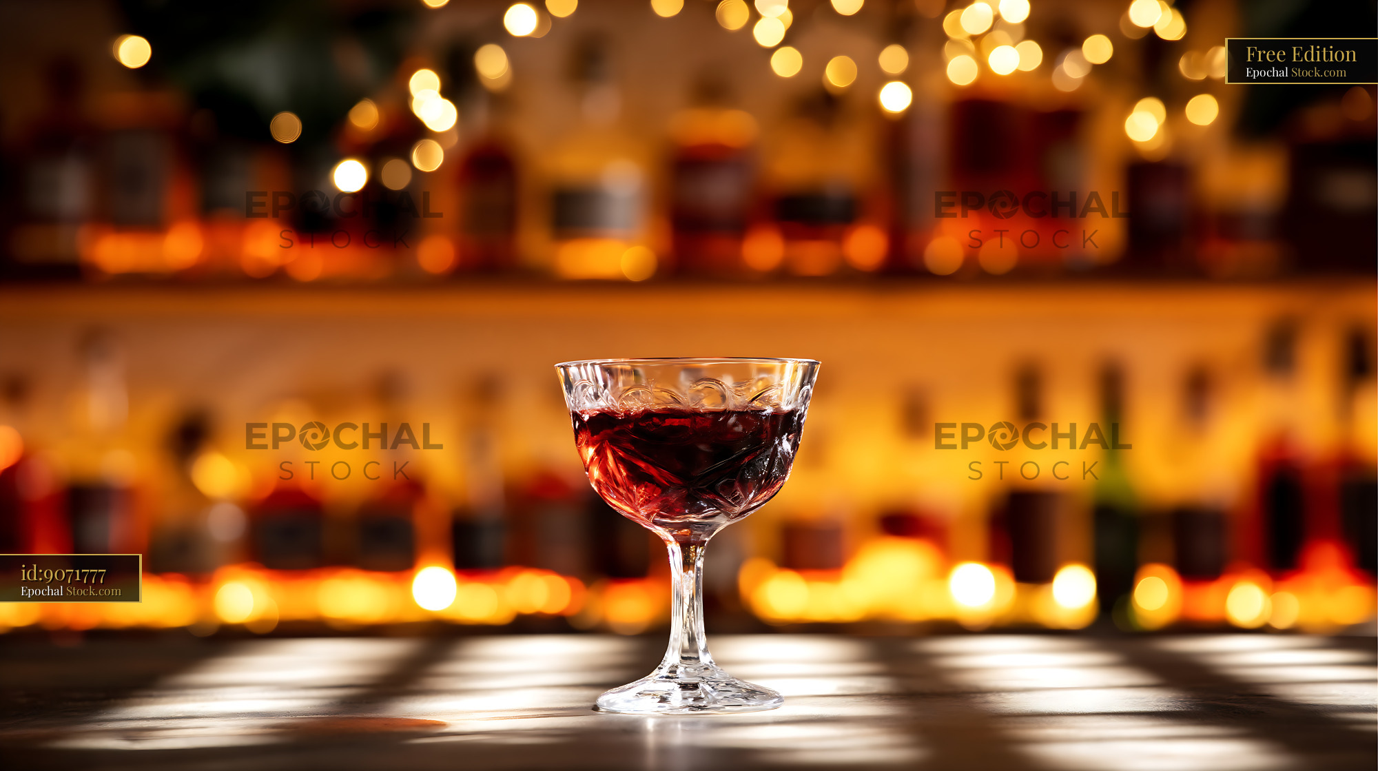 Bushwick Cocktail in Crystal Coupe Glass - stock photo
