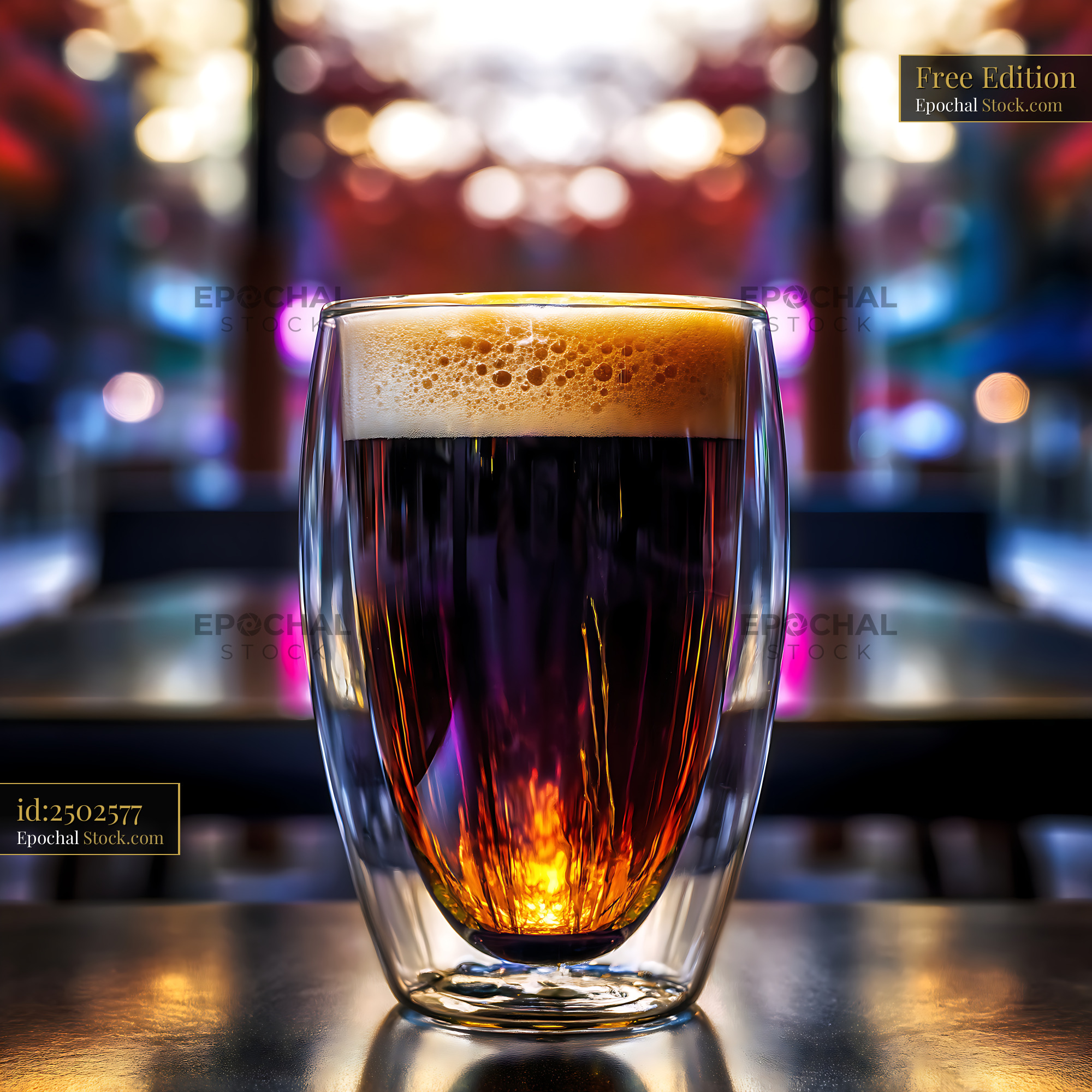 Nitro Caramel Coffee with Rich Foam Bar - stock photo