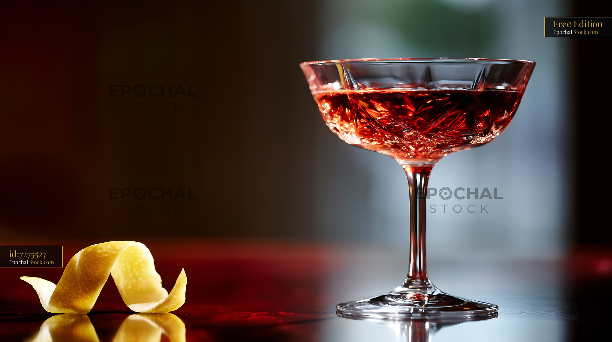 Saratoga Cocktail with Lemon Twist - stock photo