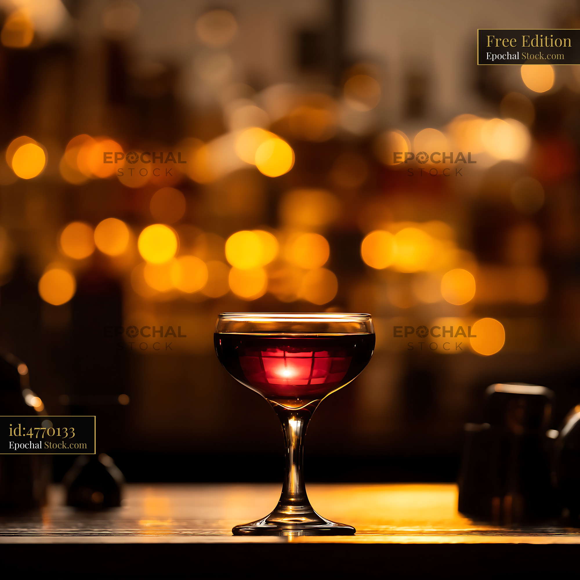 Bushwick Cocktail with Ambient Bar Lighting - stock photo