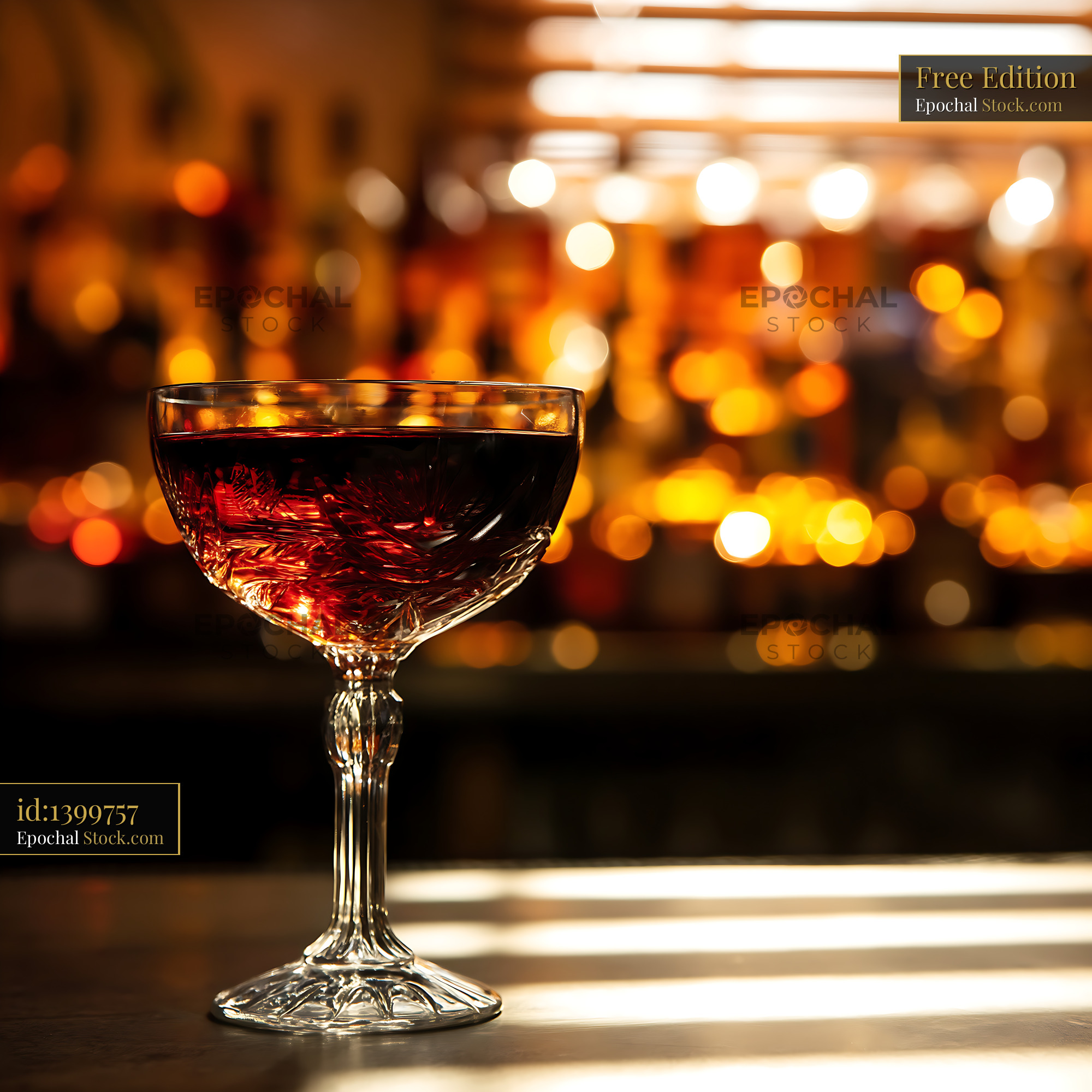 Bushwick Cocktail in Elegant Coupe Glass - stock photo