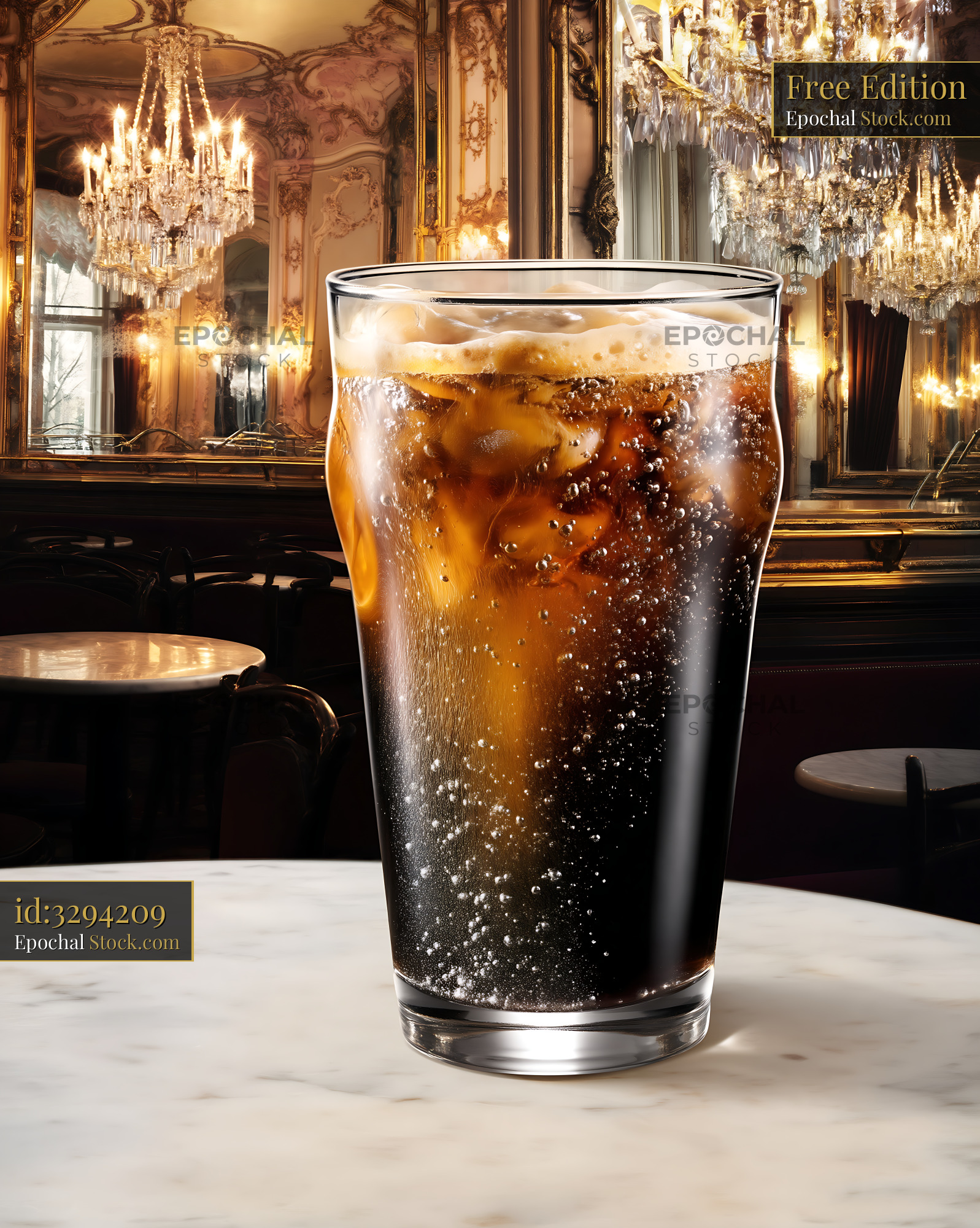 Cold Beverage in Luxury Palace Setting - stock photo