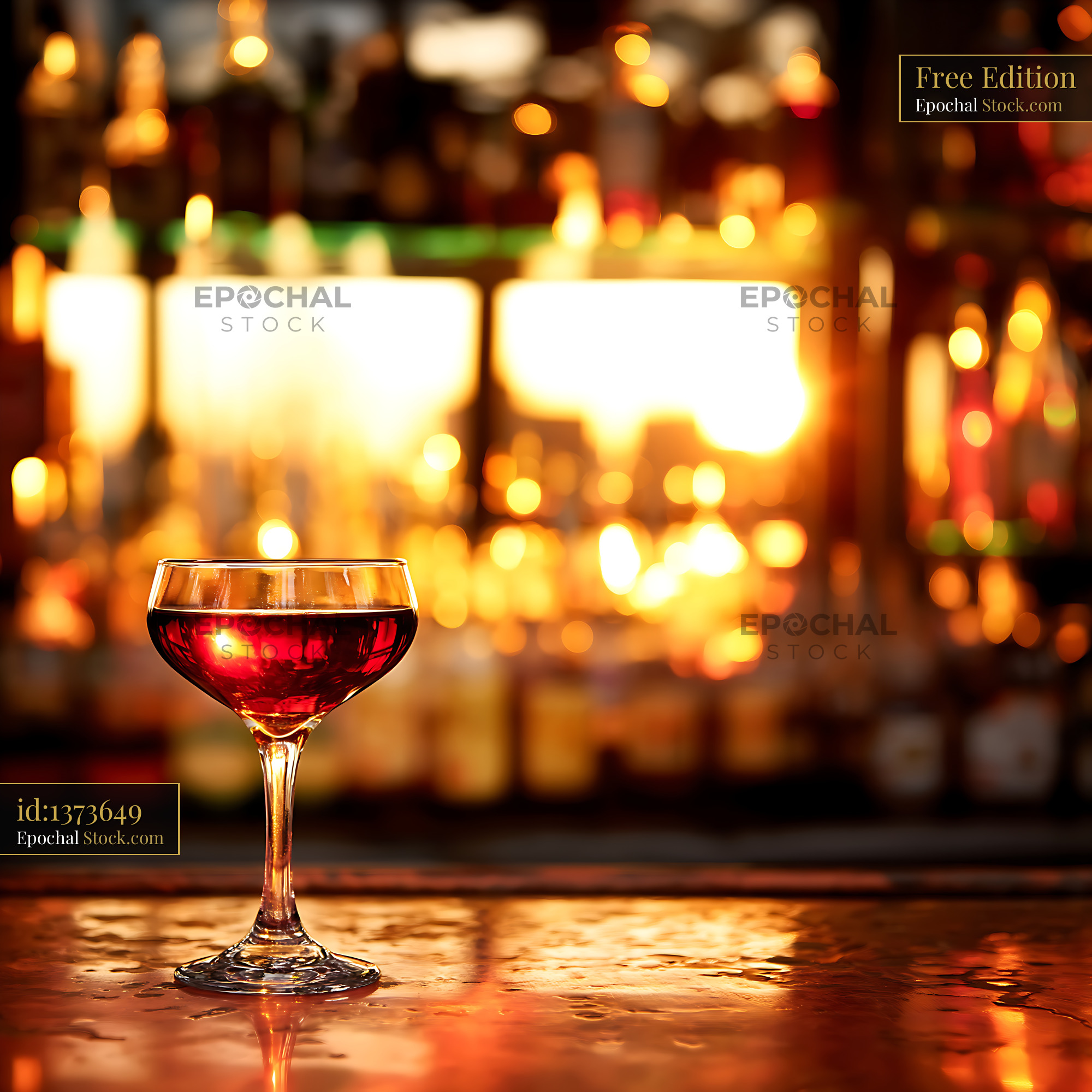 Bushwick Cocktail in Coupe Glass by Candlelight - stock photo