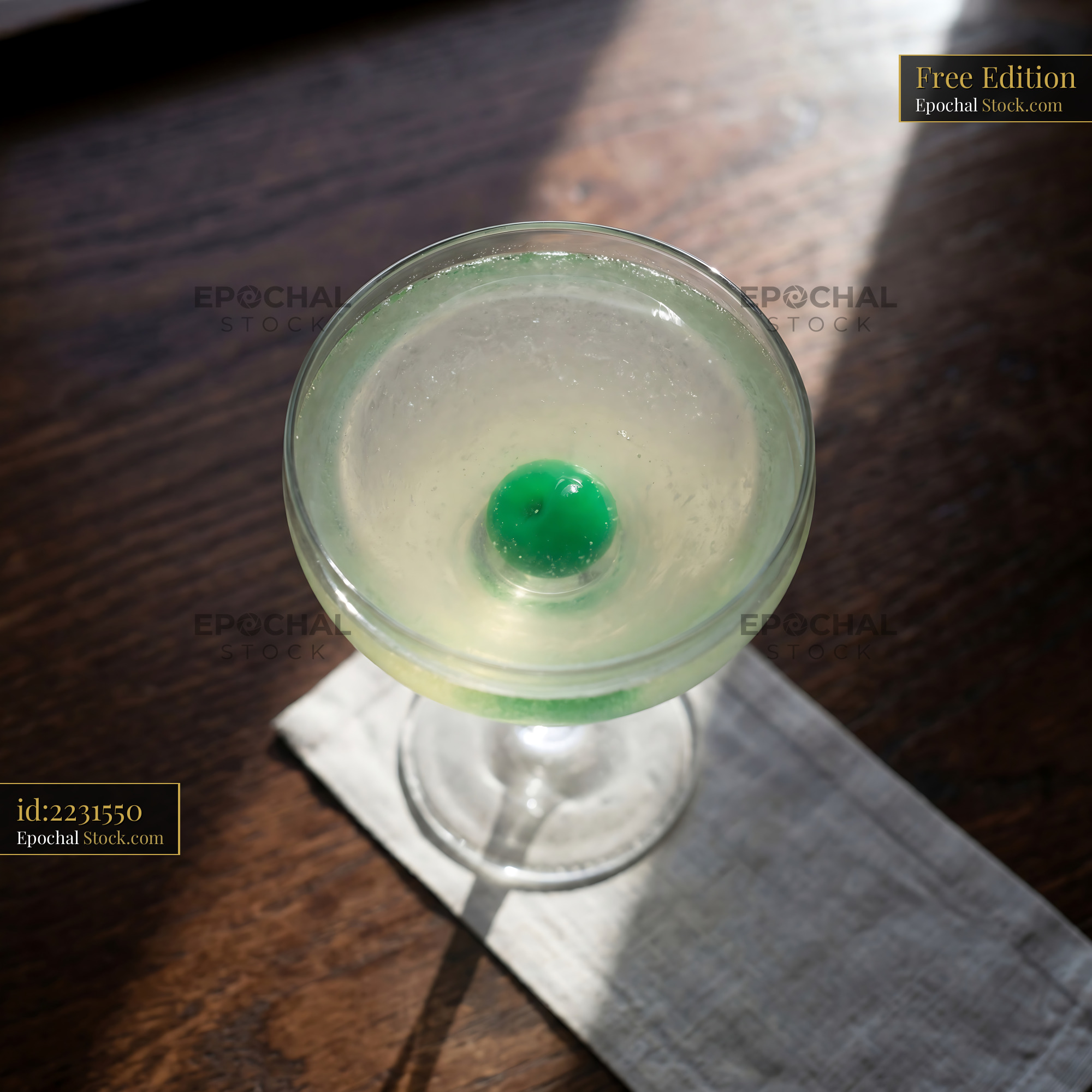 Final Ward Cocktail with Cherry Garnish - stock photo