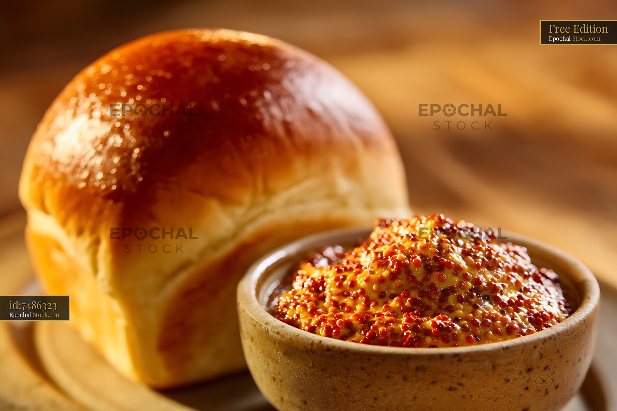 Golden Glazed Artisan Bread with Chili Spice - stock photo