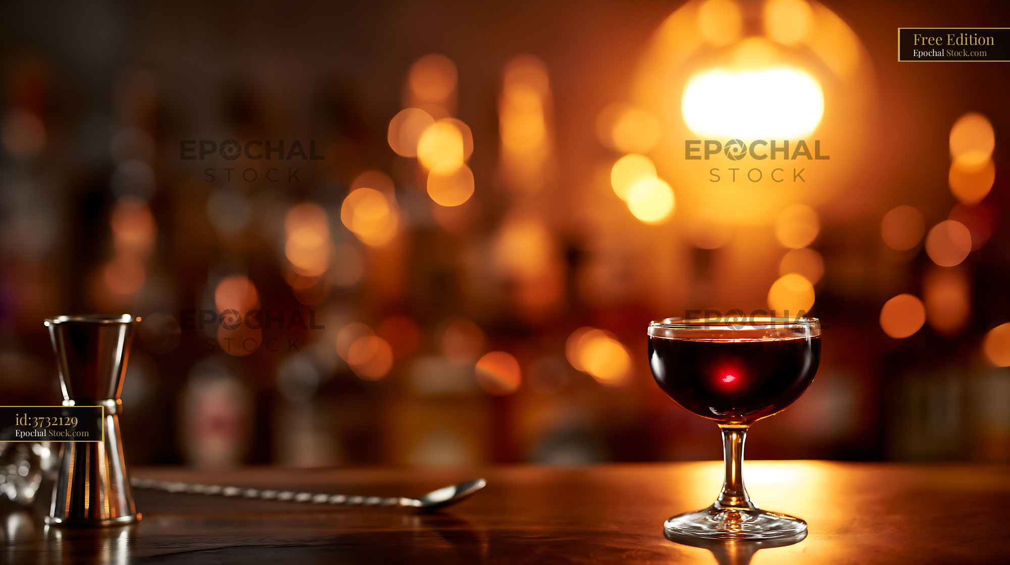 Bushwick Cocktail in Warm Evening Bar - stock photo