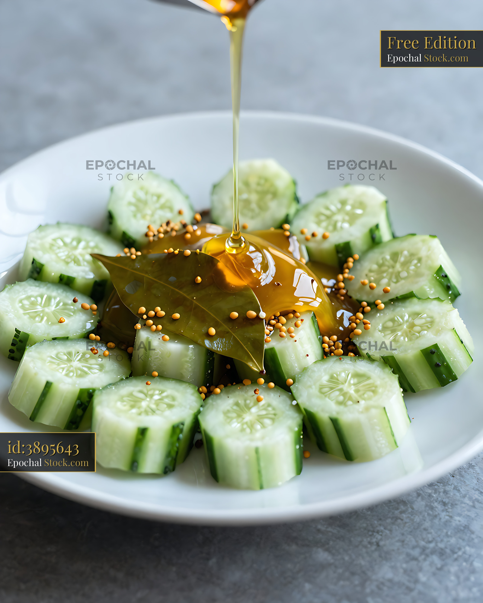 Kakdi Koshimbir with Mustard Seeds and Oil Drizzle - stock photo
