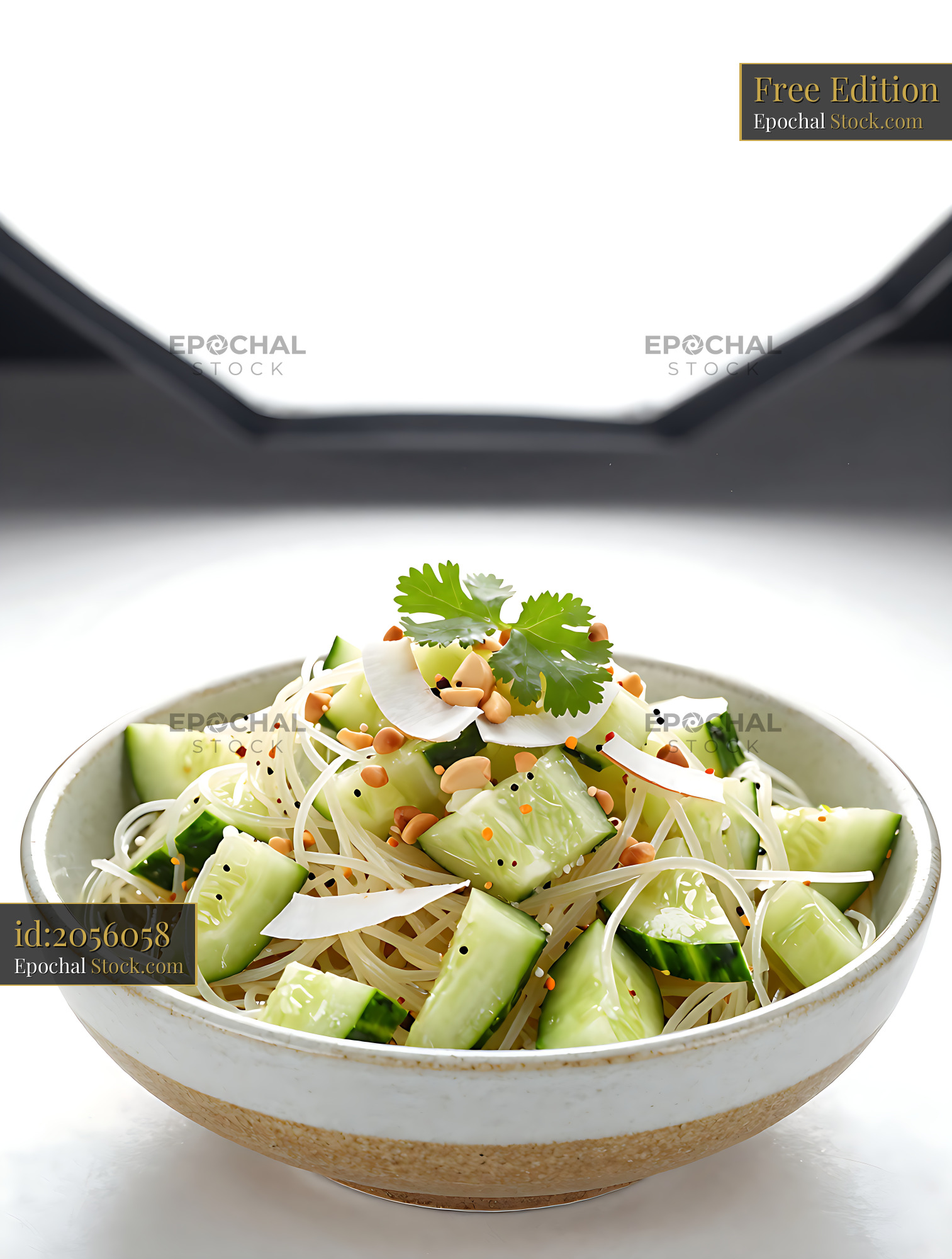 Kakdi Koshimbir: Cucumber Salad with Rice Noodles - stock photo