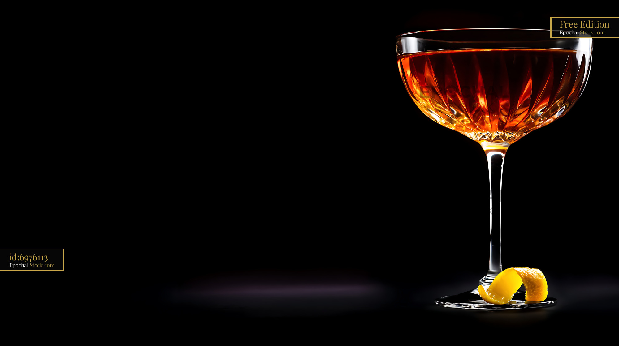 Saratoga Cocktail in Coupe Glass with Lemon - stock photo