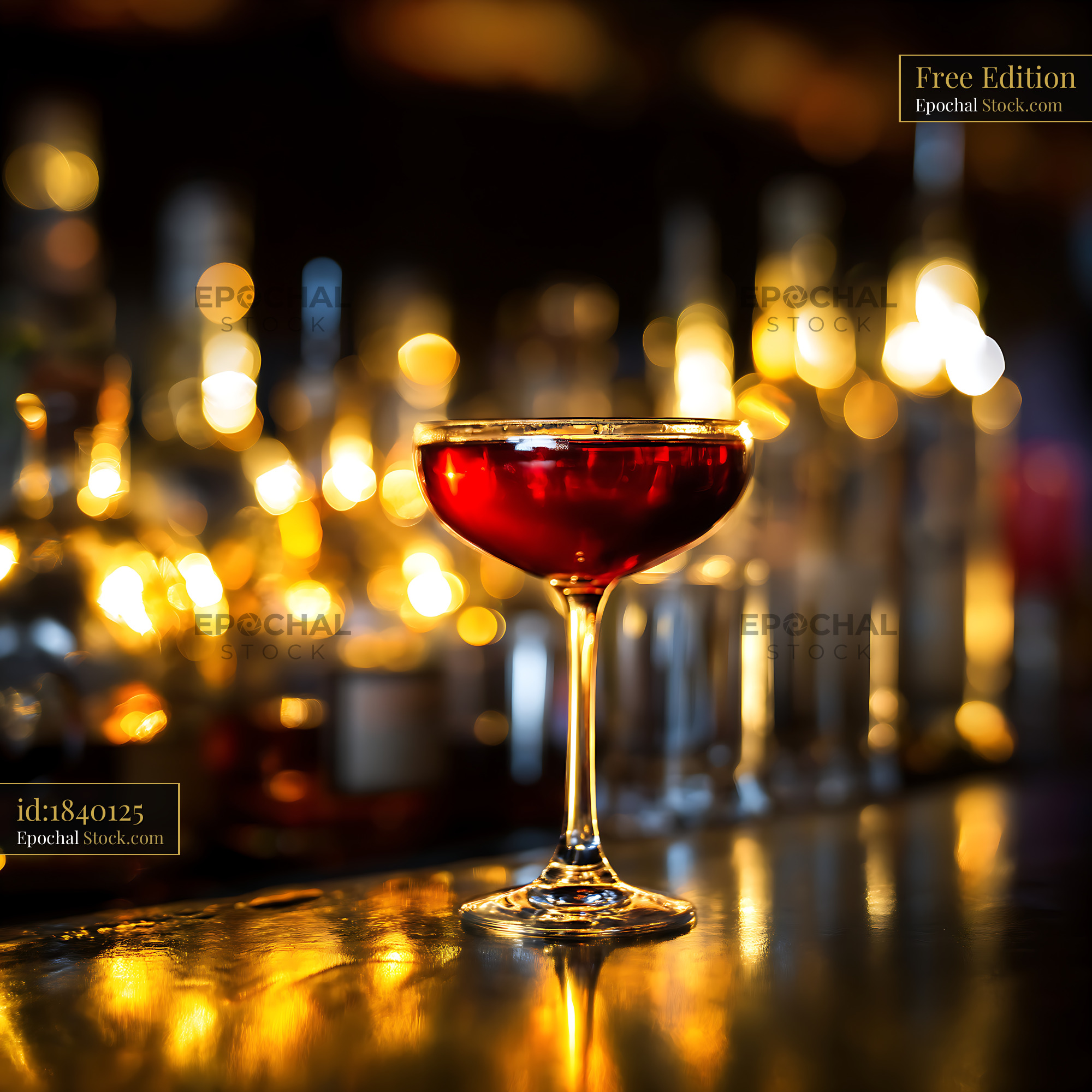 Bushwick Cocktail with Elegant Bar Lights - stock photo