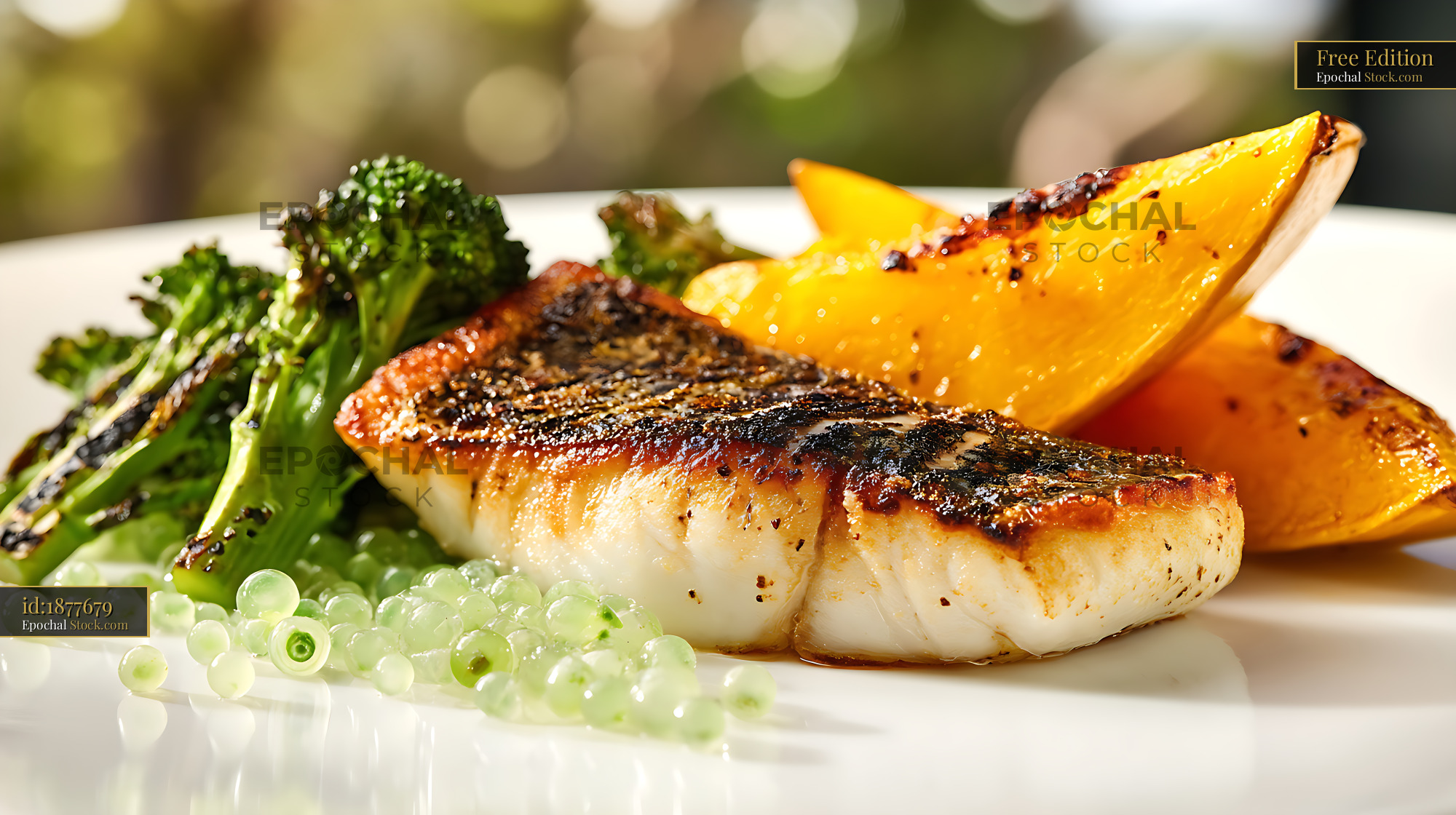 Murray Cod Fillet with Roasted Vegetables - stock photo