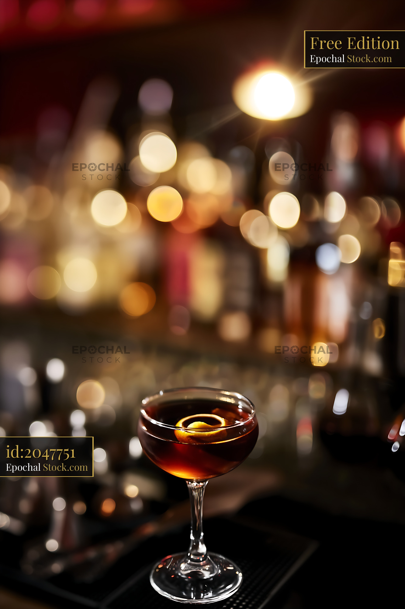 Bushwick Cocktail with City Lights - stock photo