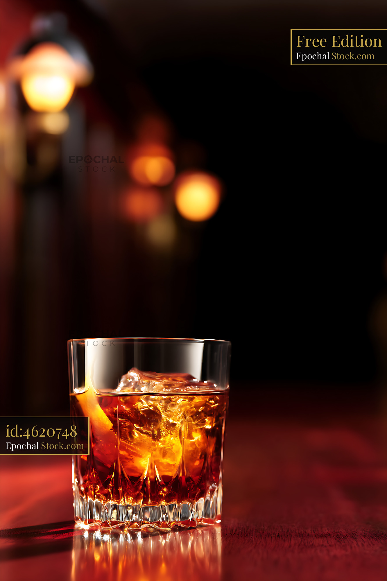 Amber Saratoga Cocktail Over Ice - stock photo