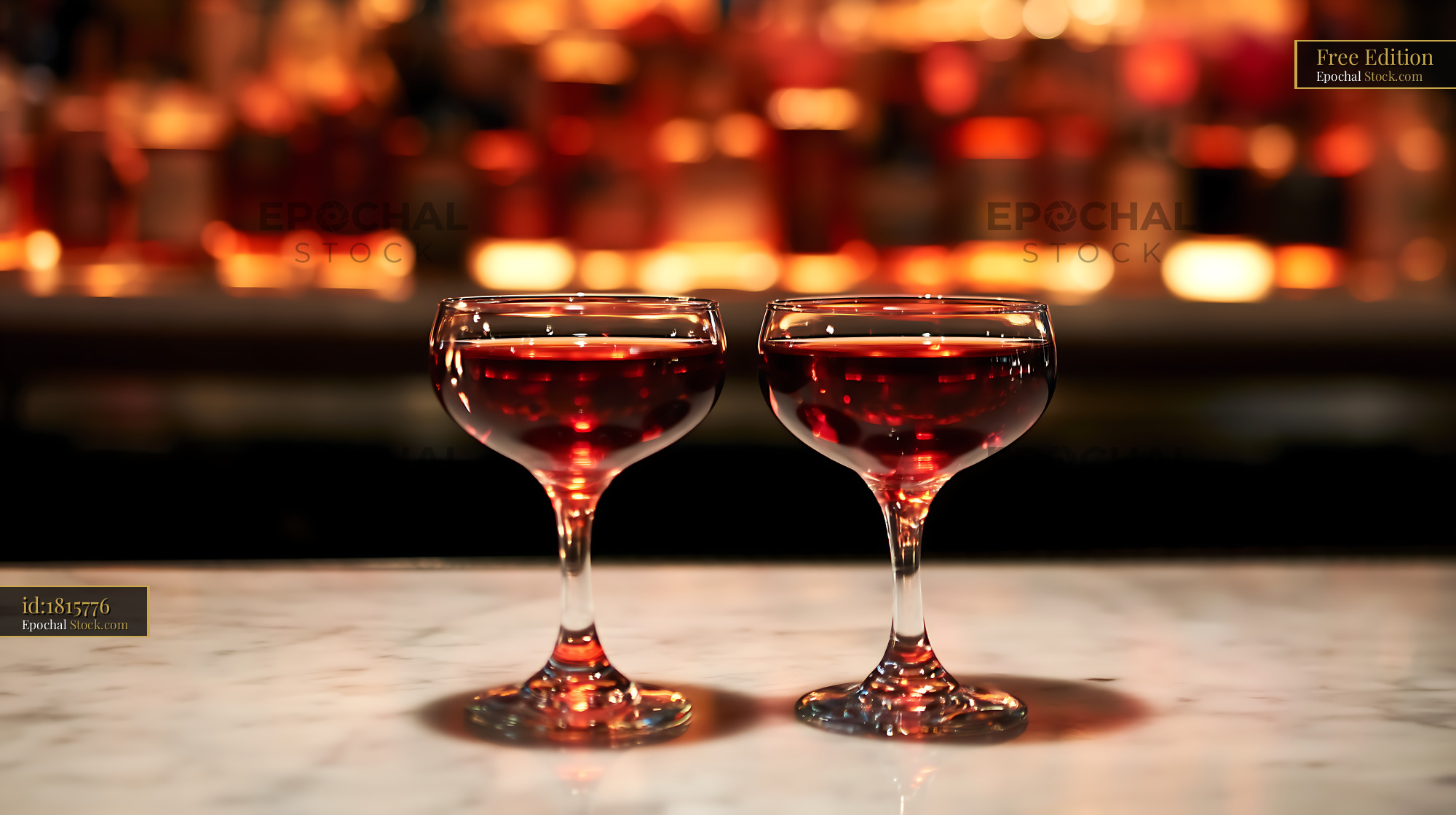 Bushwick Cocktails with Candlelit Ambiance - stock photo