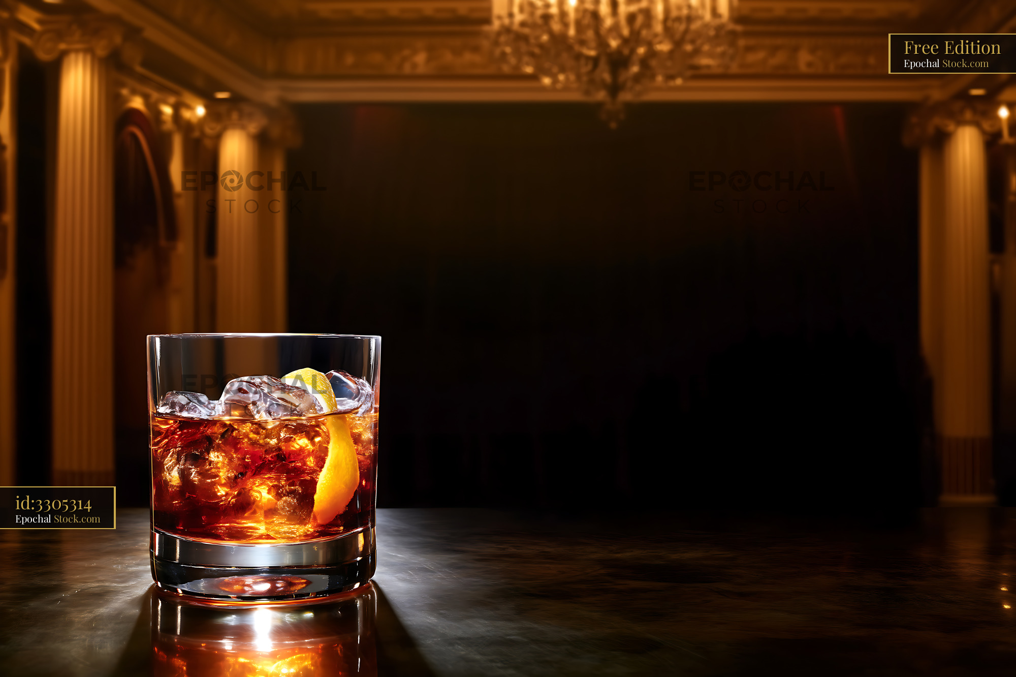 Saratoga Cocktail in Upscale Bar Setting - stock photo