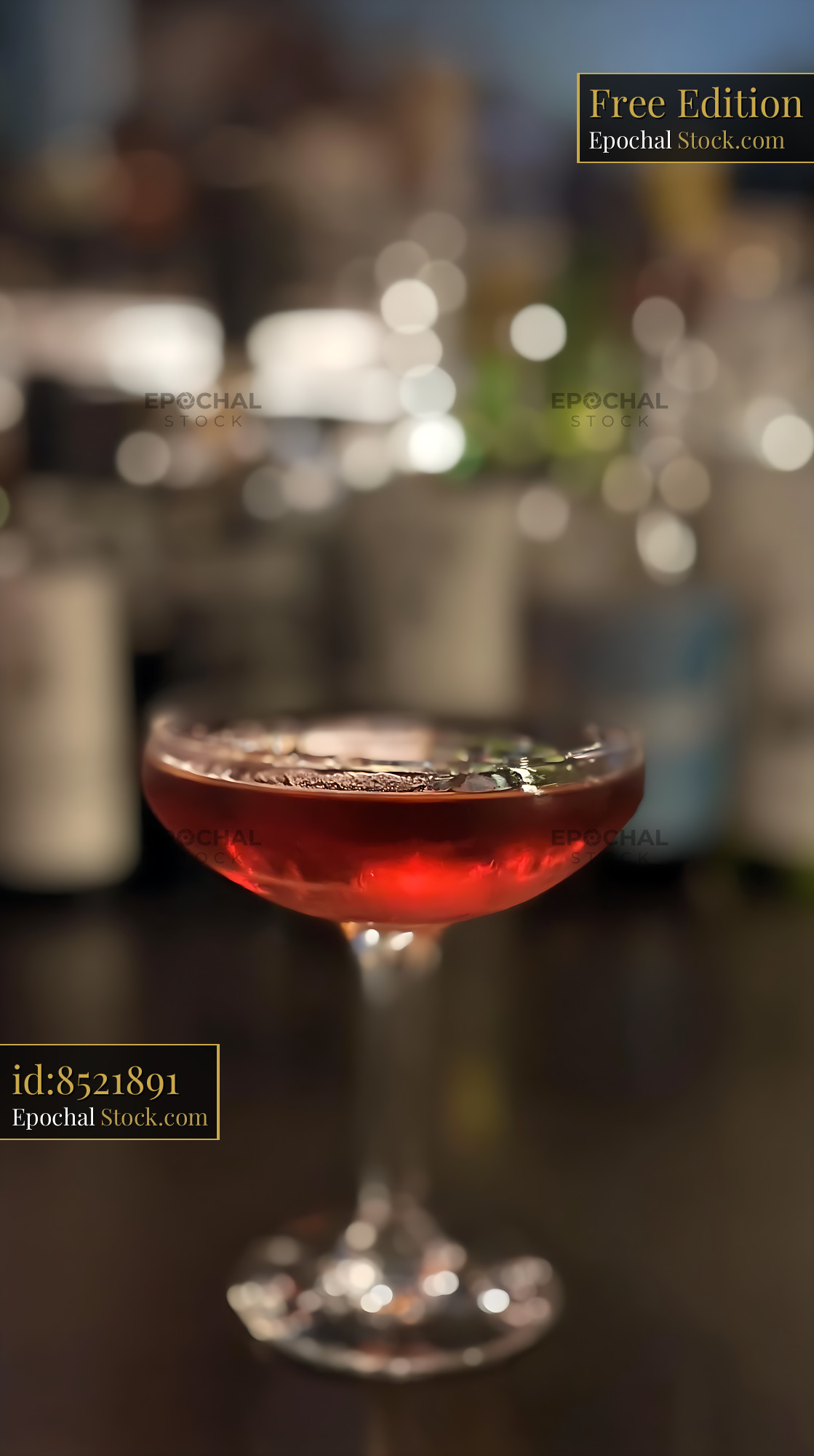 Bushwick Cocktail with Cherry Garnish - stock photo