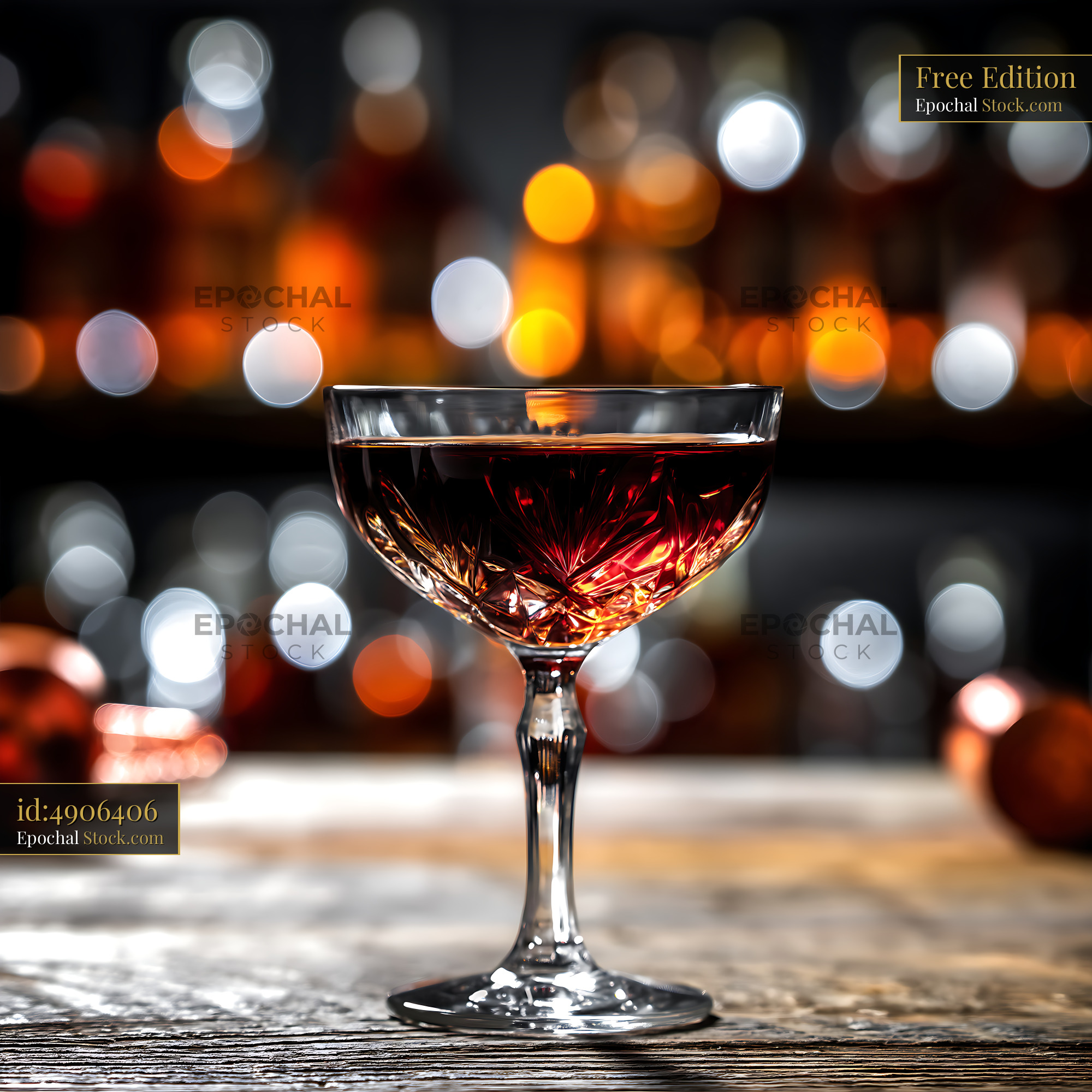 Bushwick Cocktail in Coupe Glass, Elegant Nightlife - stock photo