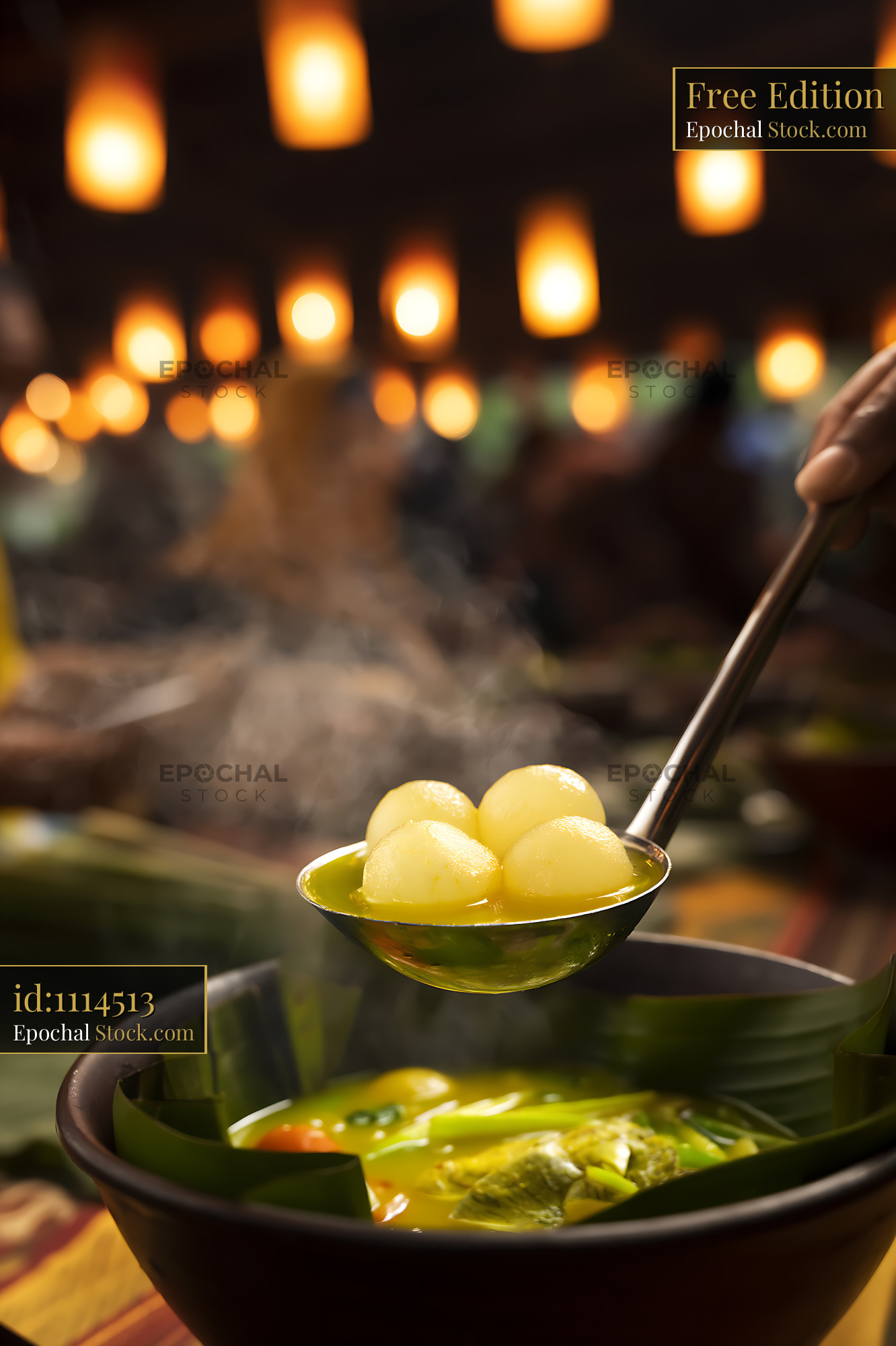 Kapurung Soup [Adobe ] Served Hot with Sago Pearls - stock photo