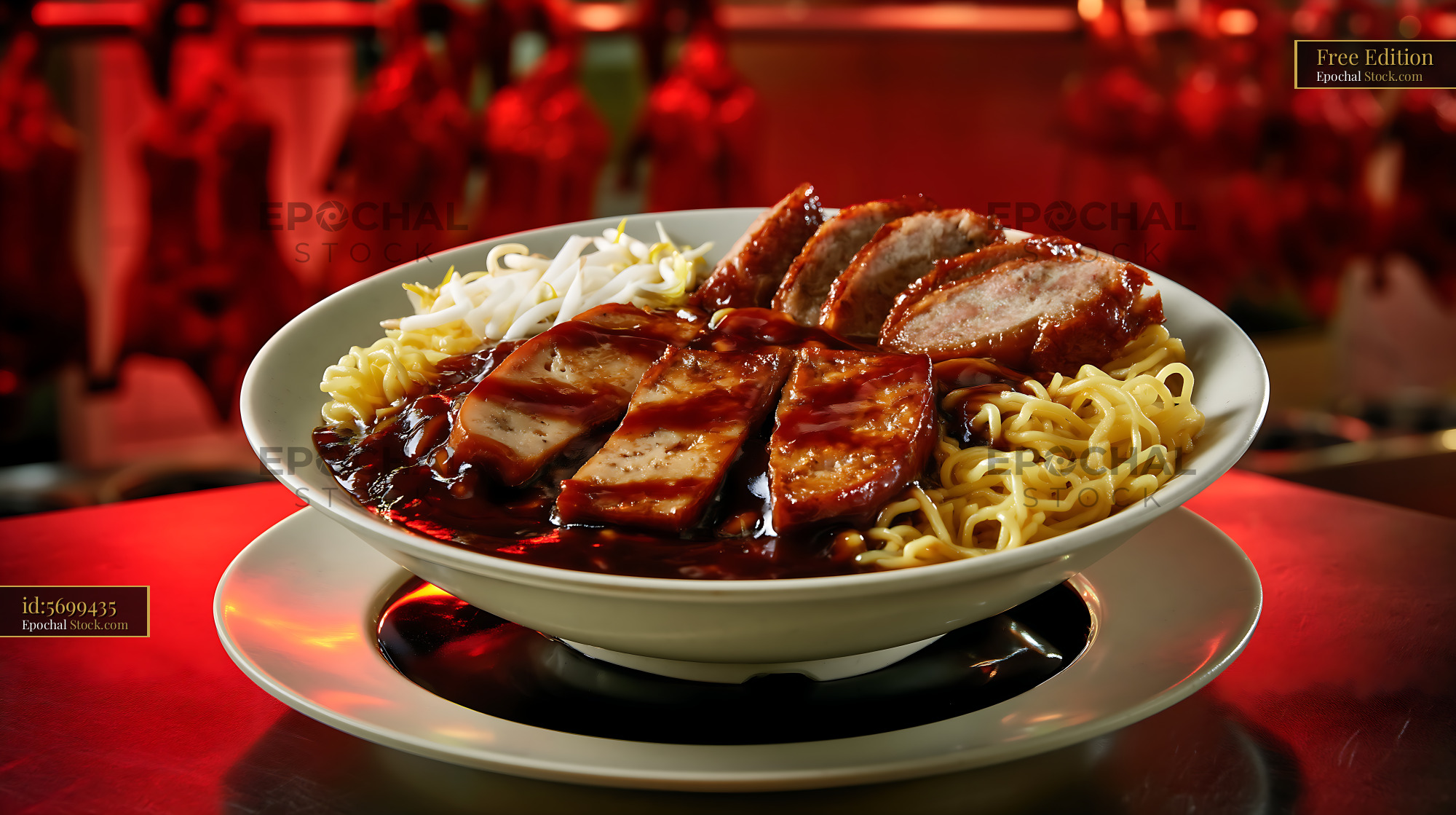 Delicious Lor Mee Soup with Pork Belly and Noodles - stock photo