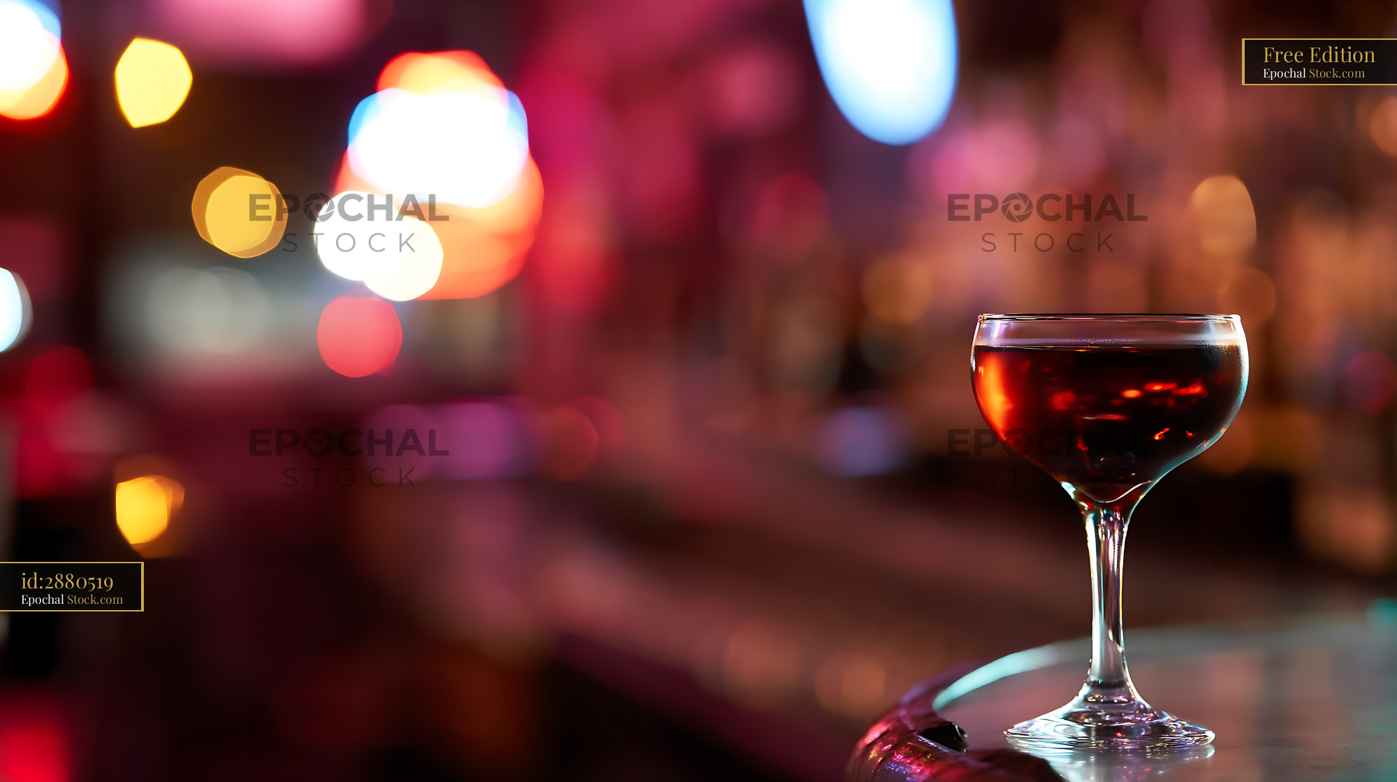 Bushwick Cocktail Under Vibrant City Lights - stock photo