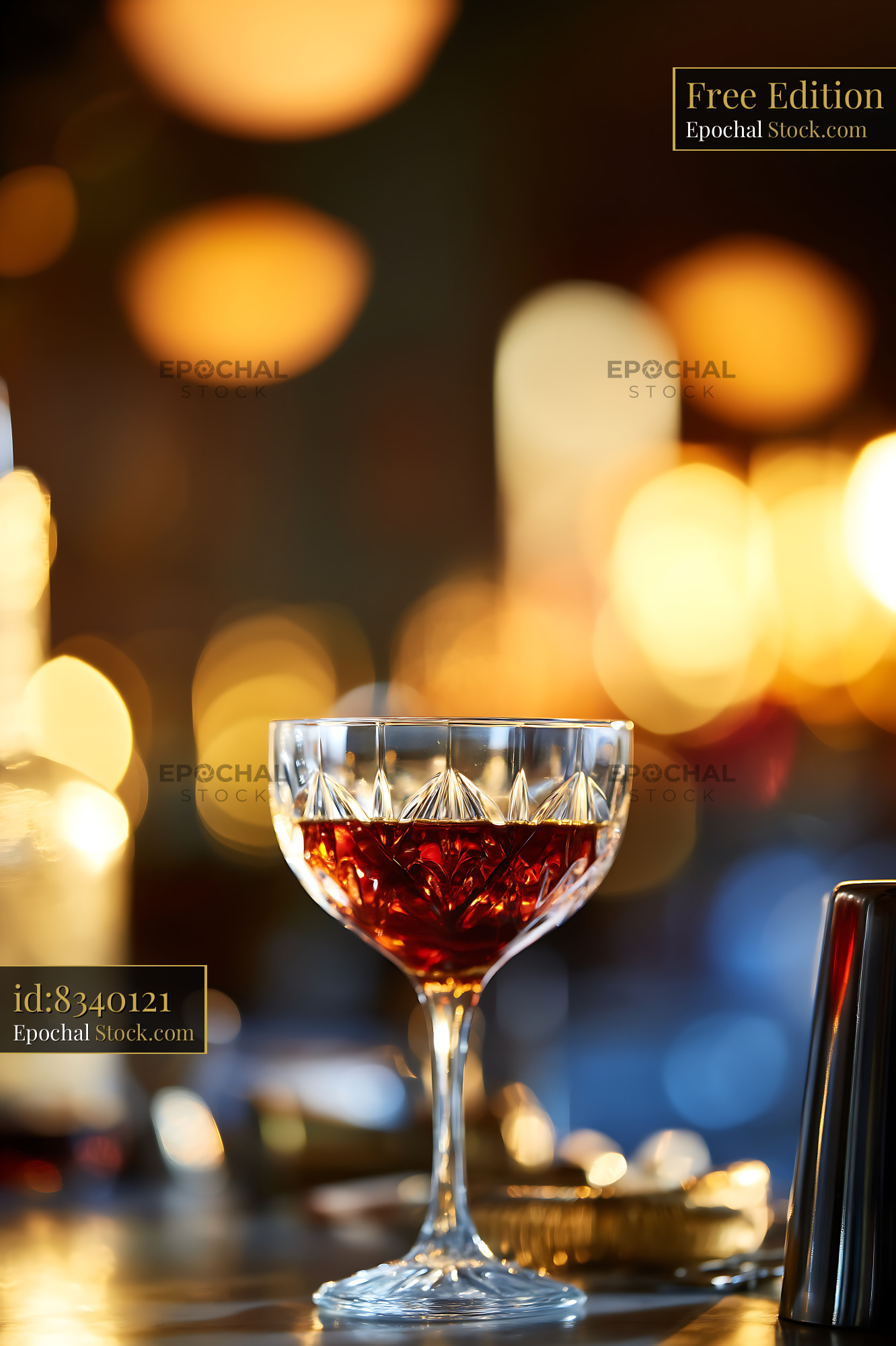 Bushwick Cocktail in Crystal Coupe Glass - stock photo