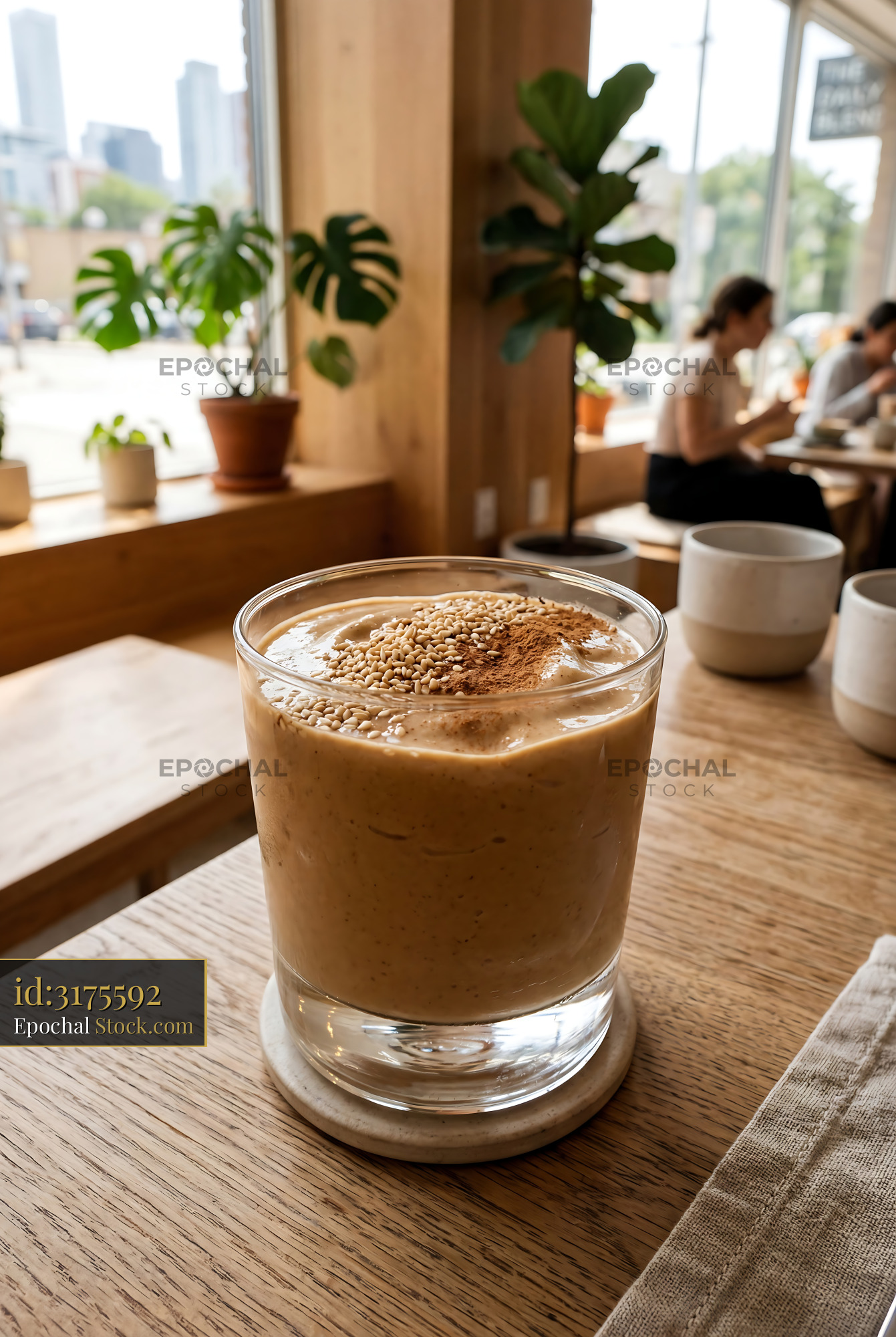 Tahini Date Shake at Modern Urban Caf? - stock photo