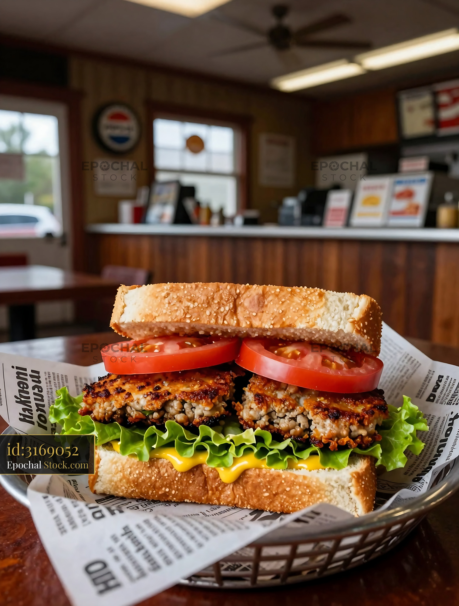 Livermush Sandwich At Classic Diner Counter - stock photo