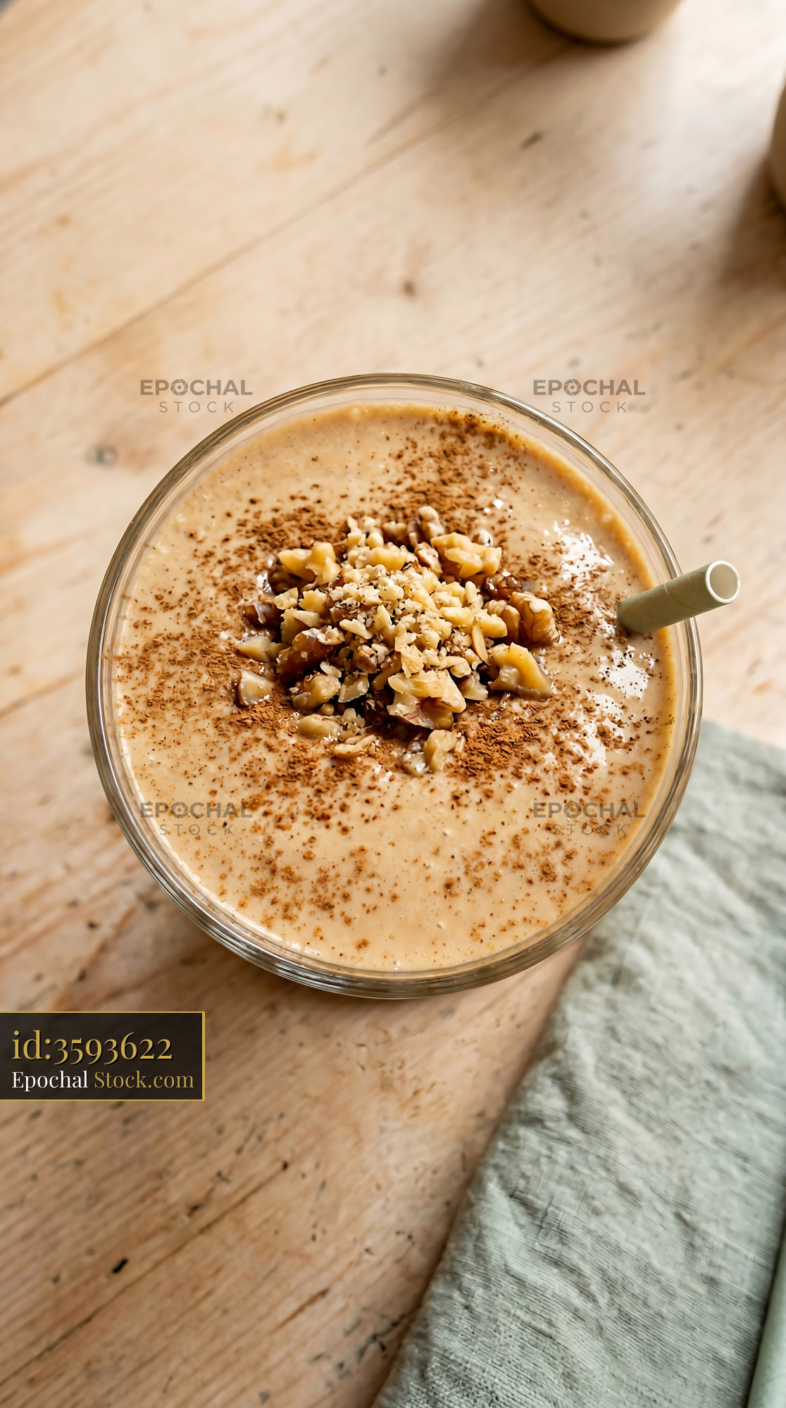 Tahini Date Shake with Walnuts & Cinnamon - stock photo