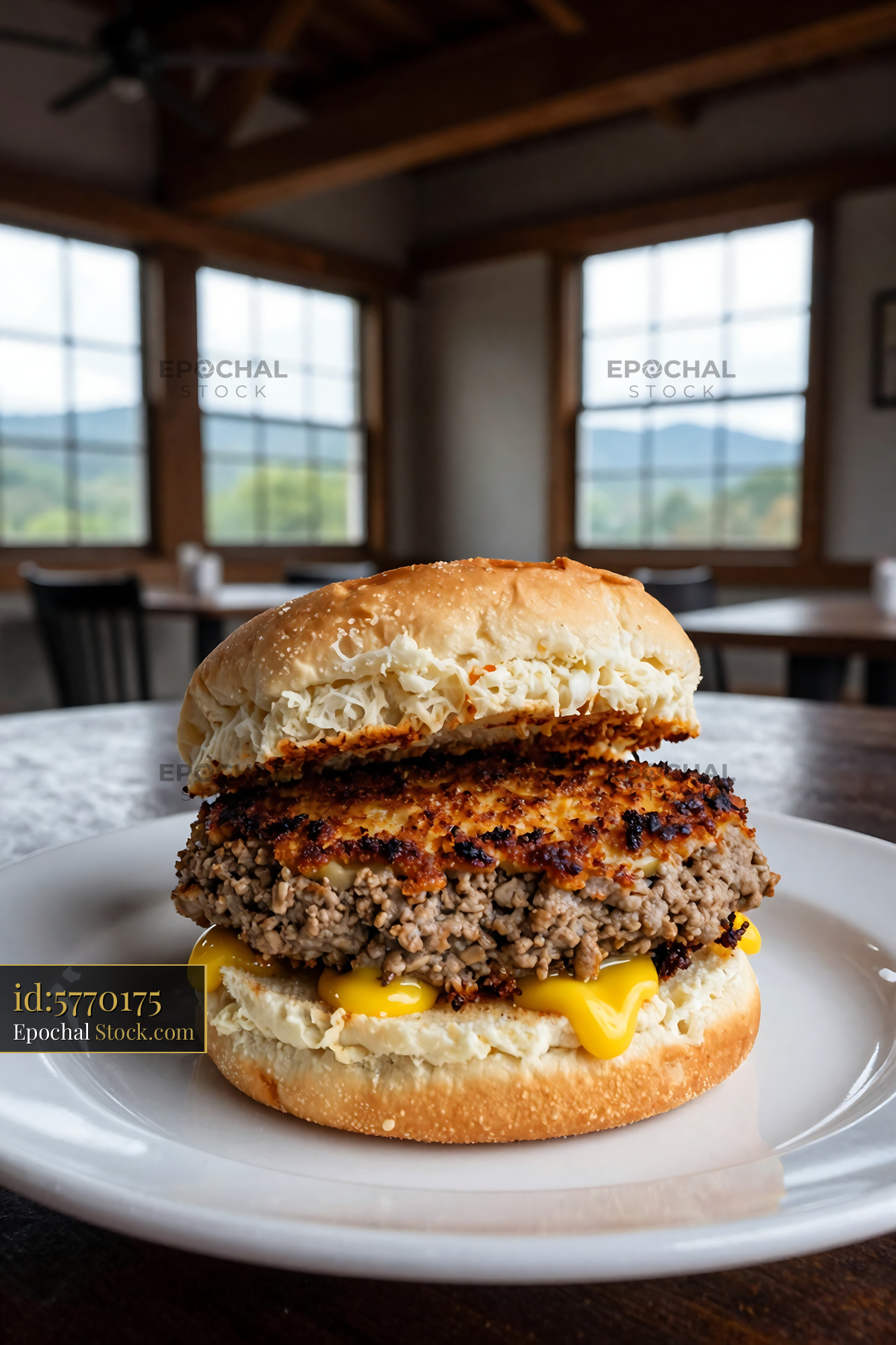 Livermush Sandwich with Crispy Crust and Coleslaw - stock photo