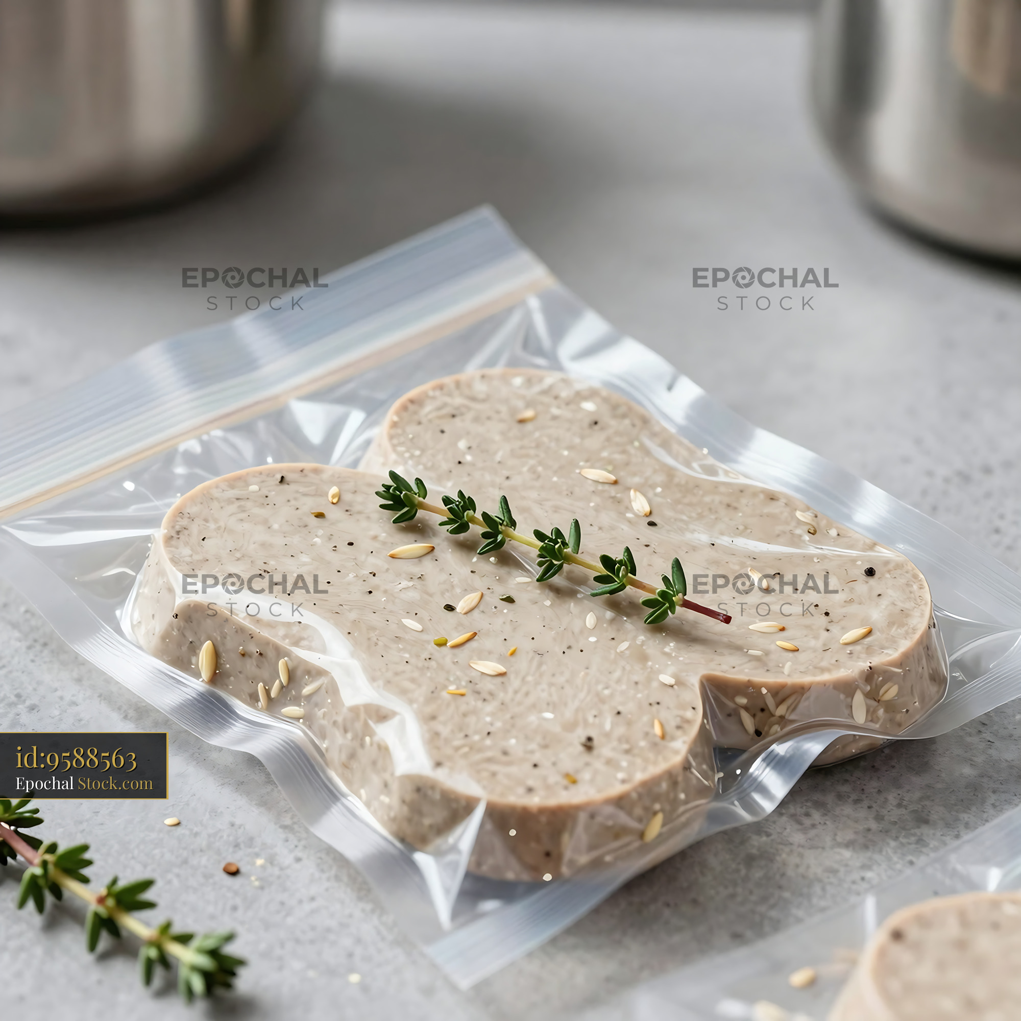 Goetta with Sesame Seeds in Vacuum Seal - stock photo