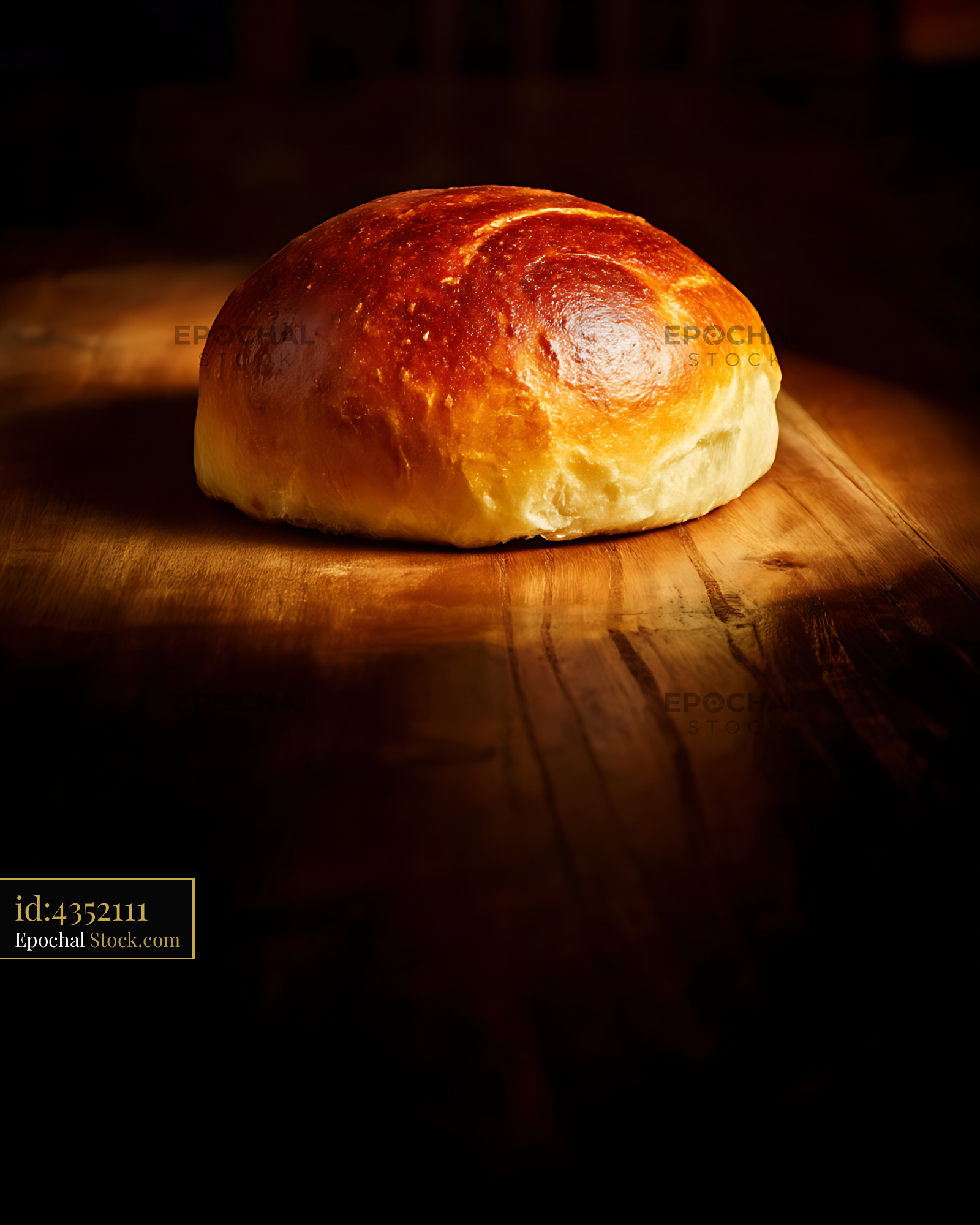 Bierocks Fresh Baked Golden Bread Roll on Rustic Wood Table - stock photo