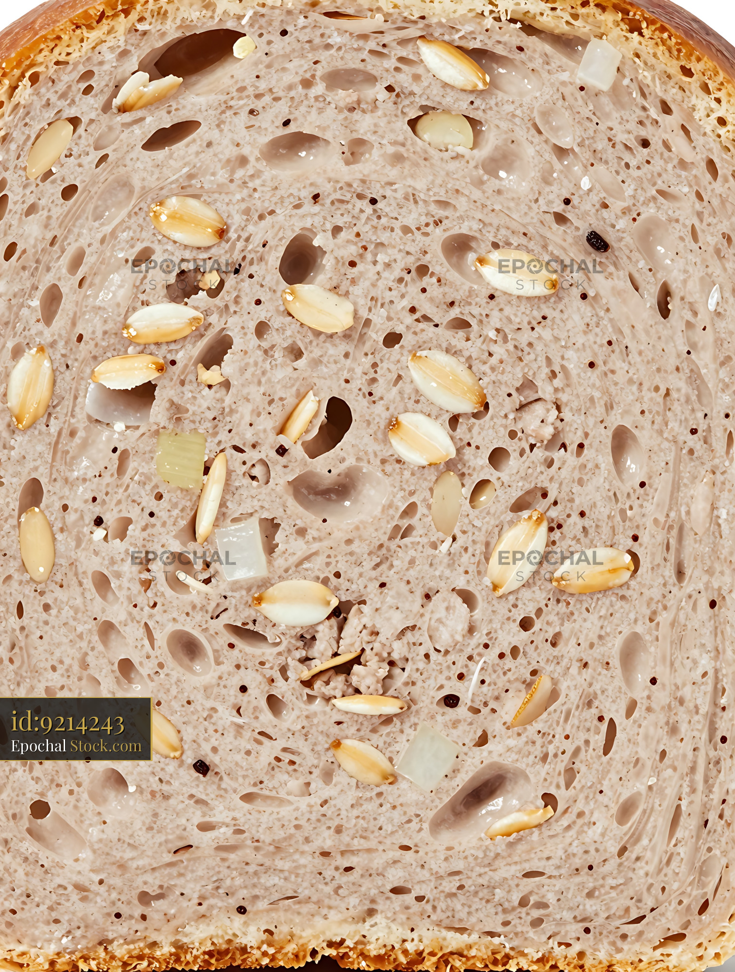 Goetta Sliced Loaf with Almonds Close-Up - stock photo