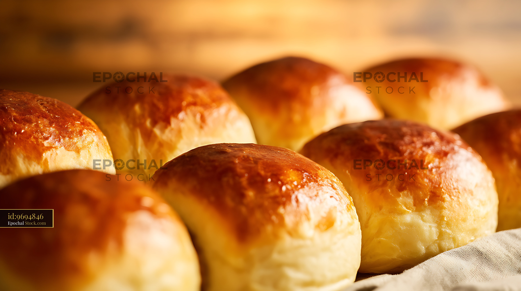 Freshly Baked Bierocks Golden German Meat Pastry Rolls Close-Up - stock photo