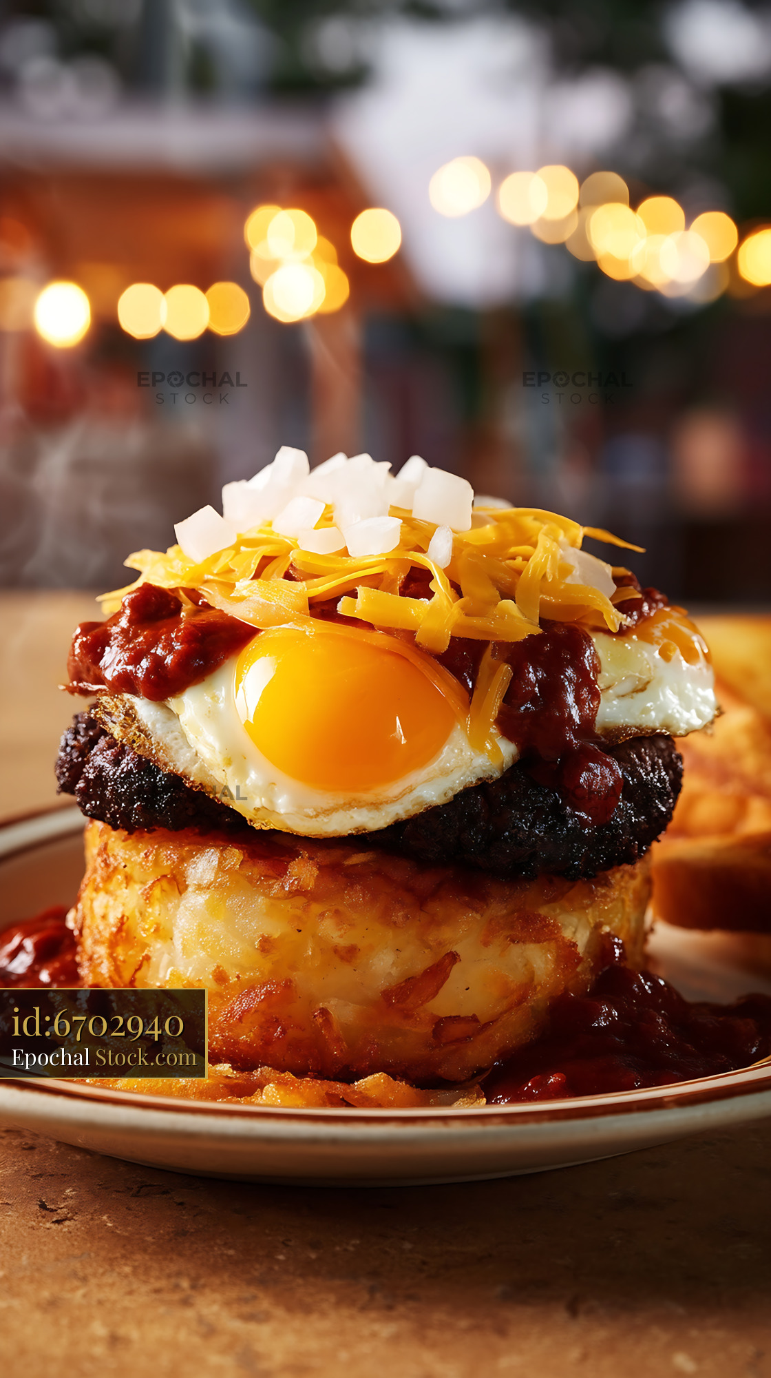 Gourmet St. Louis Slinger with Fried Egg - stock photo