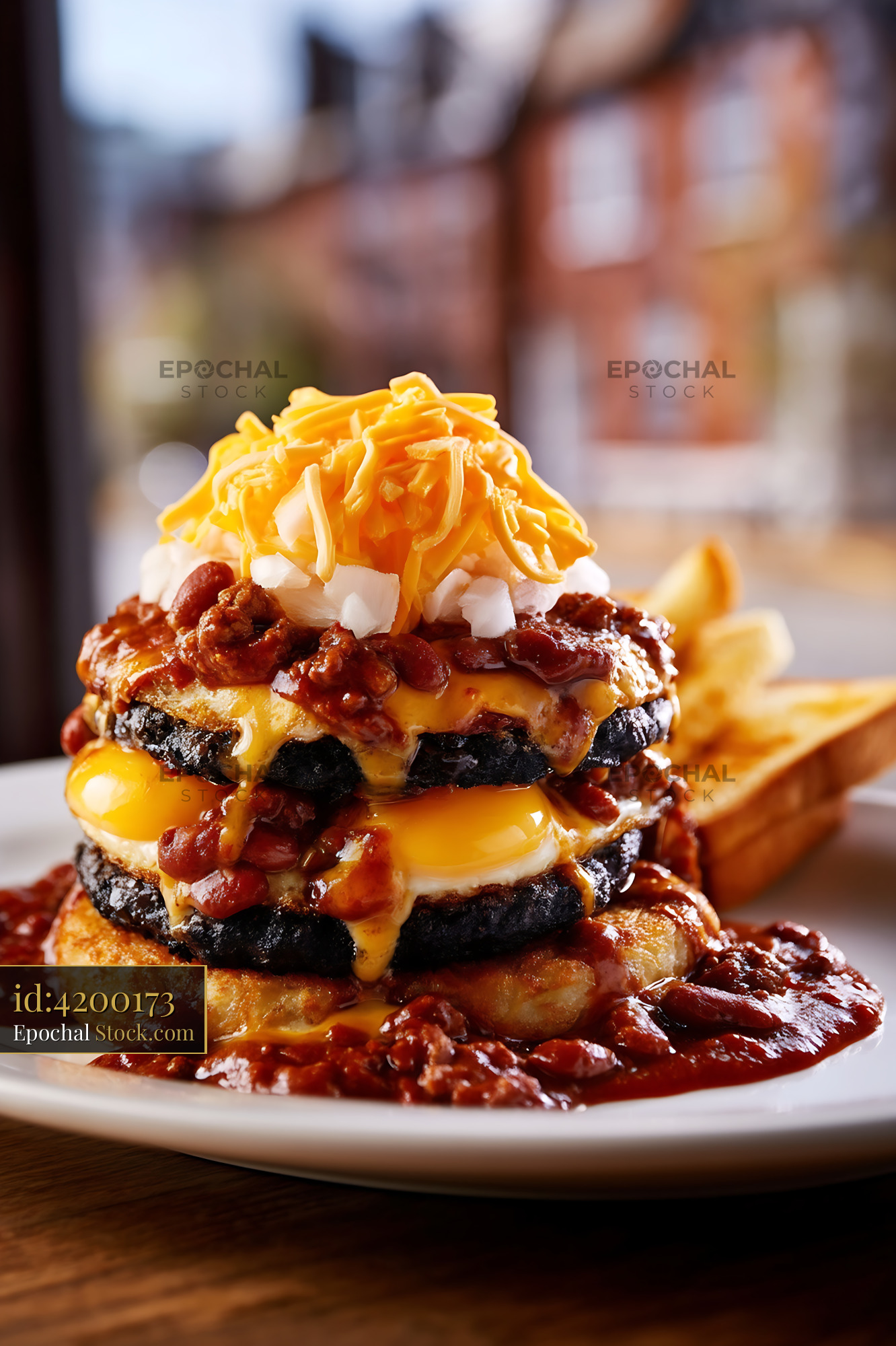 St. Louis Slinger Decadent Double Burger Stack - stock photo