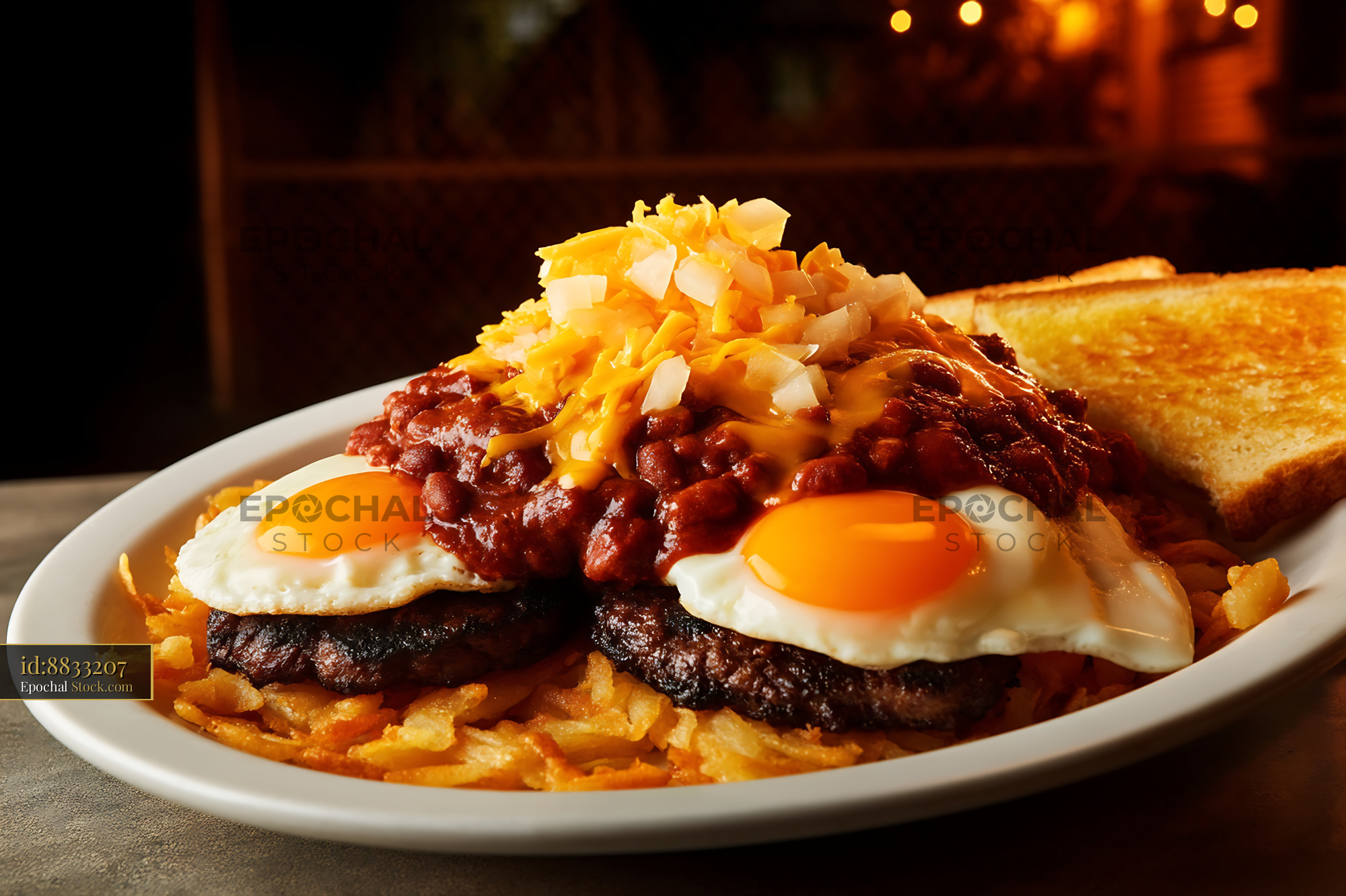 St. Louis Slinger Breakfast Platter with Eggs - stock photo
