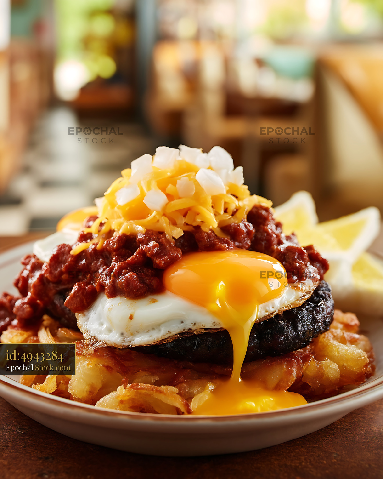 St. Louis Slinger with Runny Fried Egg - stock photo