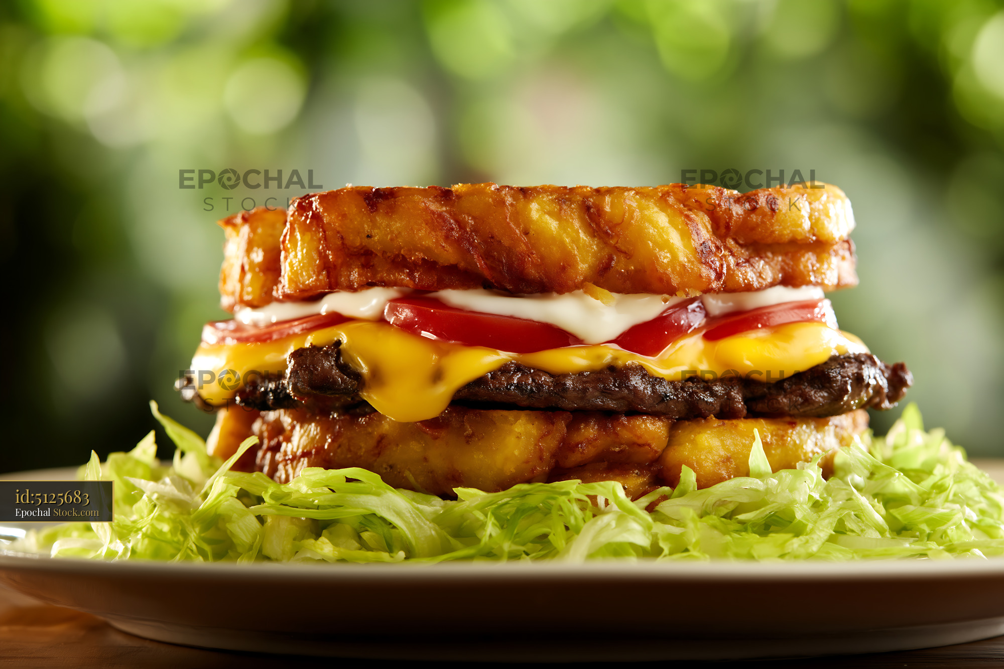 Jibarito Burger: Puerto Rican Plantain Bun - stock photo