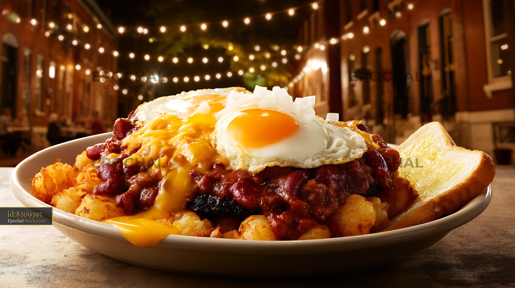 St. Louis Slinger with Fried Egg on Hash Browns - stock photo