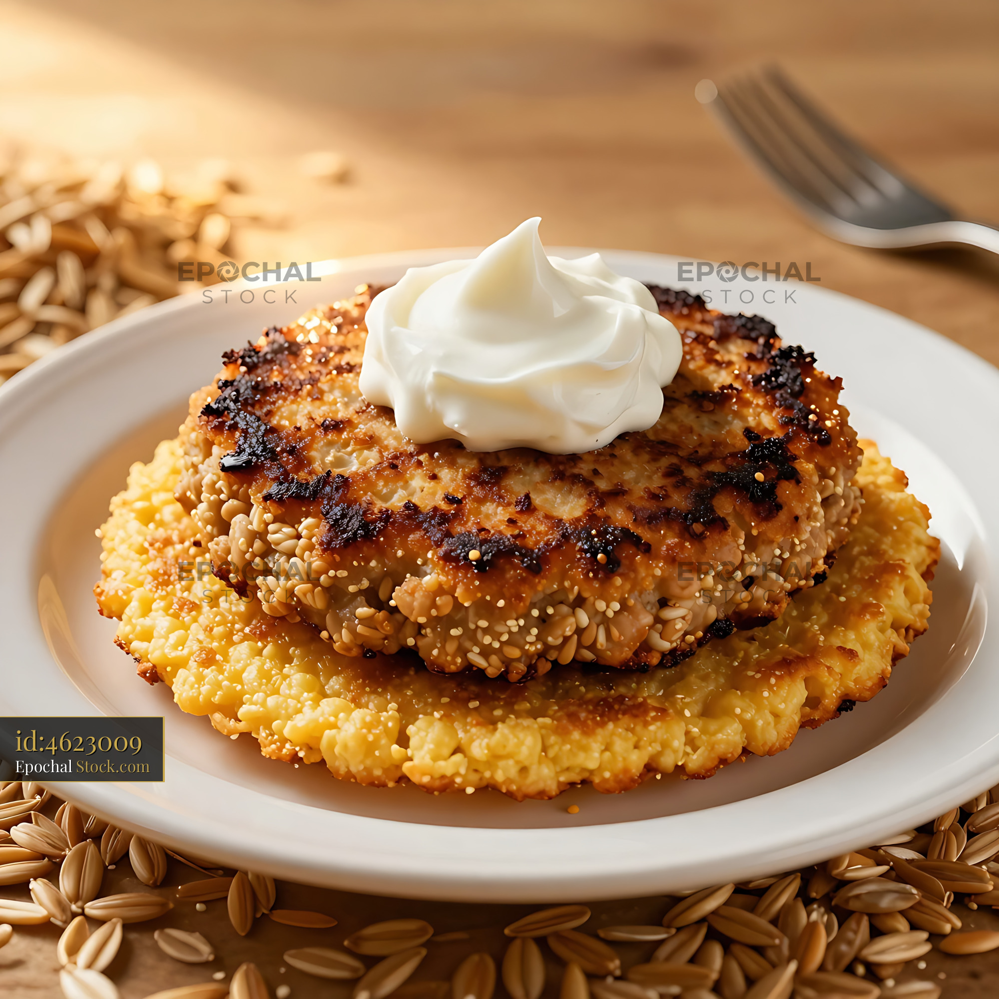 Crispy Goetta Patties with Sesame Crust - stock photo