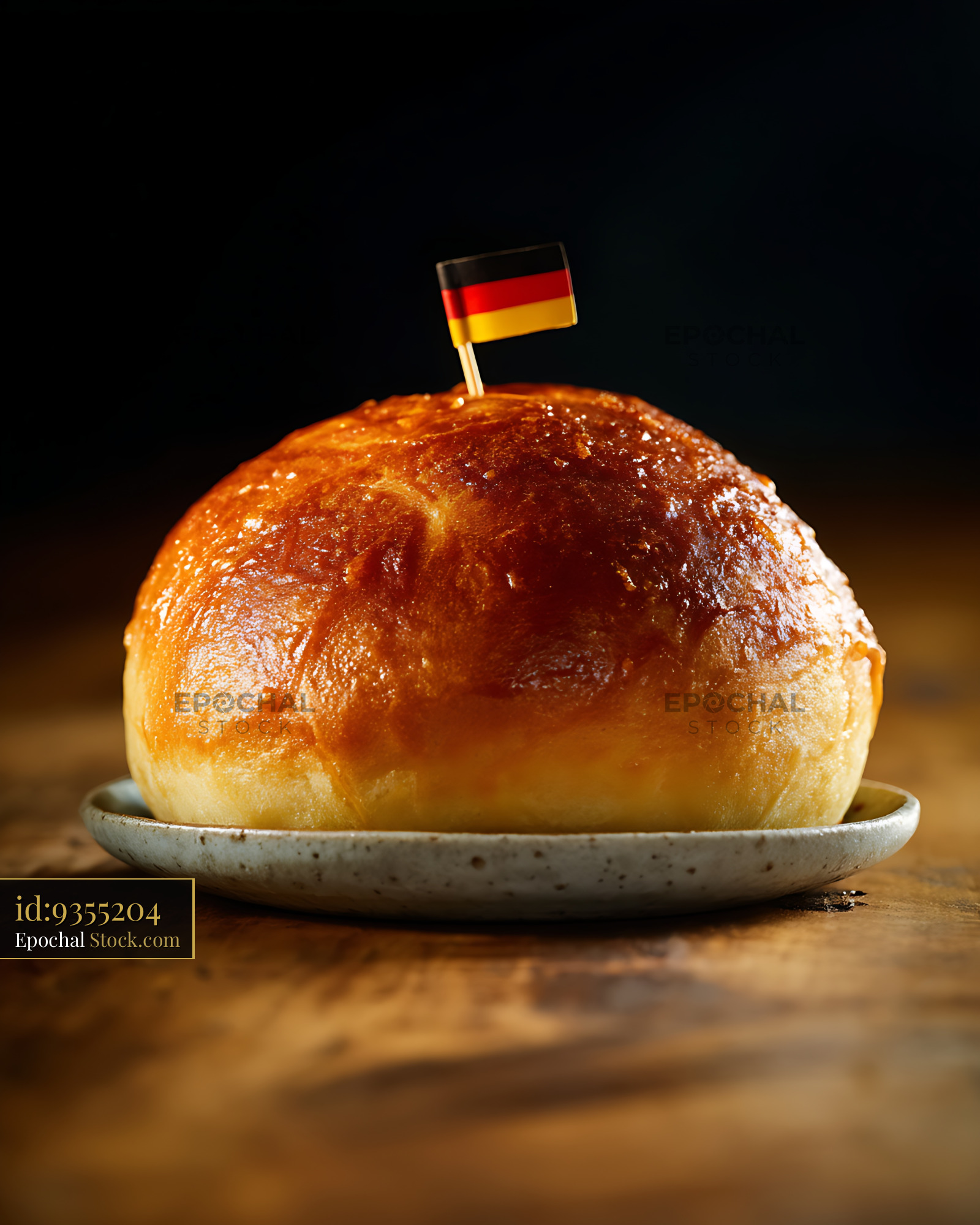 Bierocks Traditional German Bread Roll with Flag Artisan Baking - stock photo