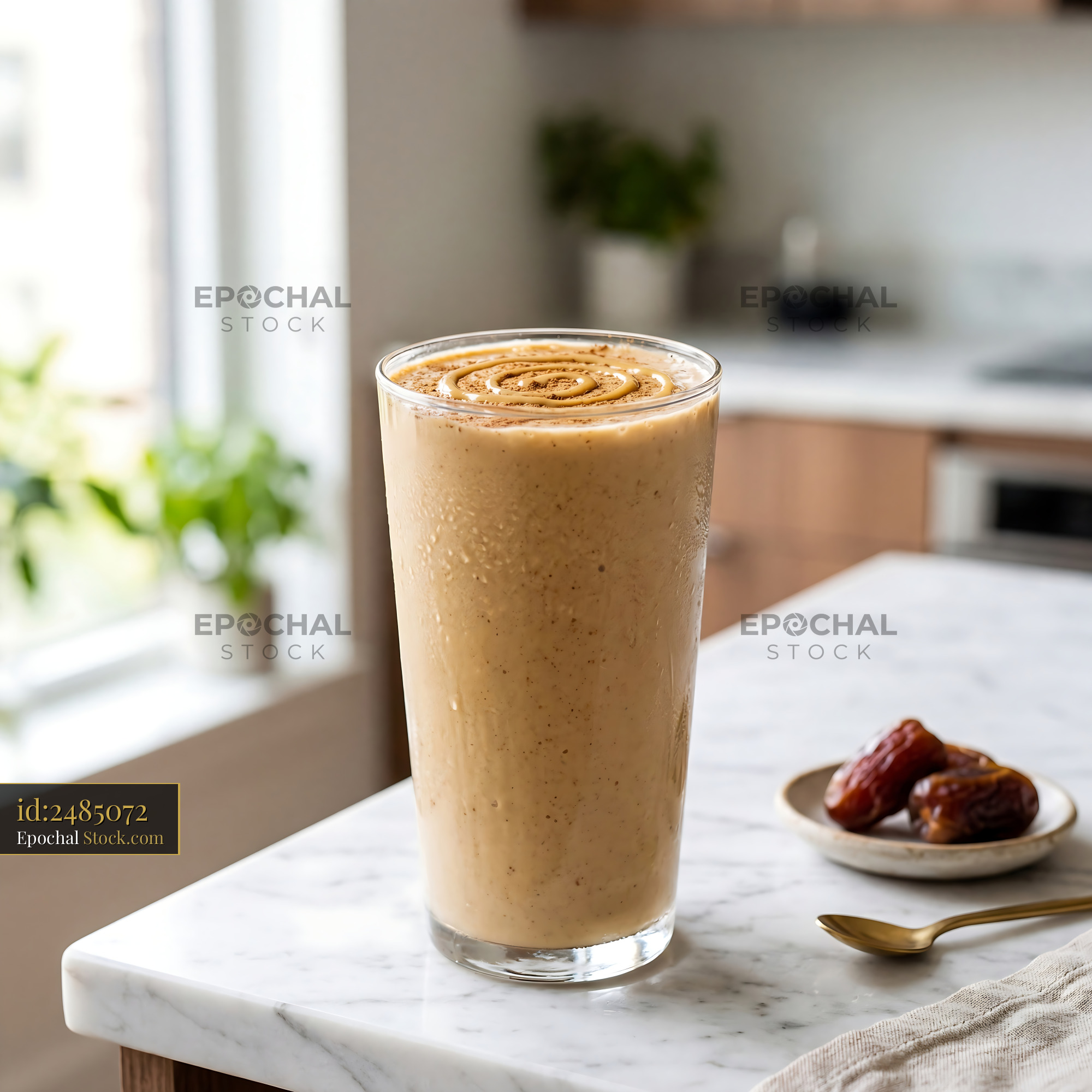 Tahini Date Shake with Fresh Dates - stock photo