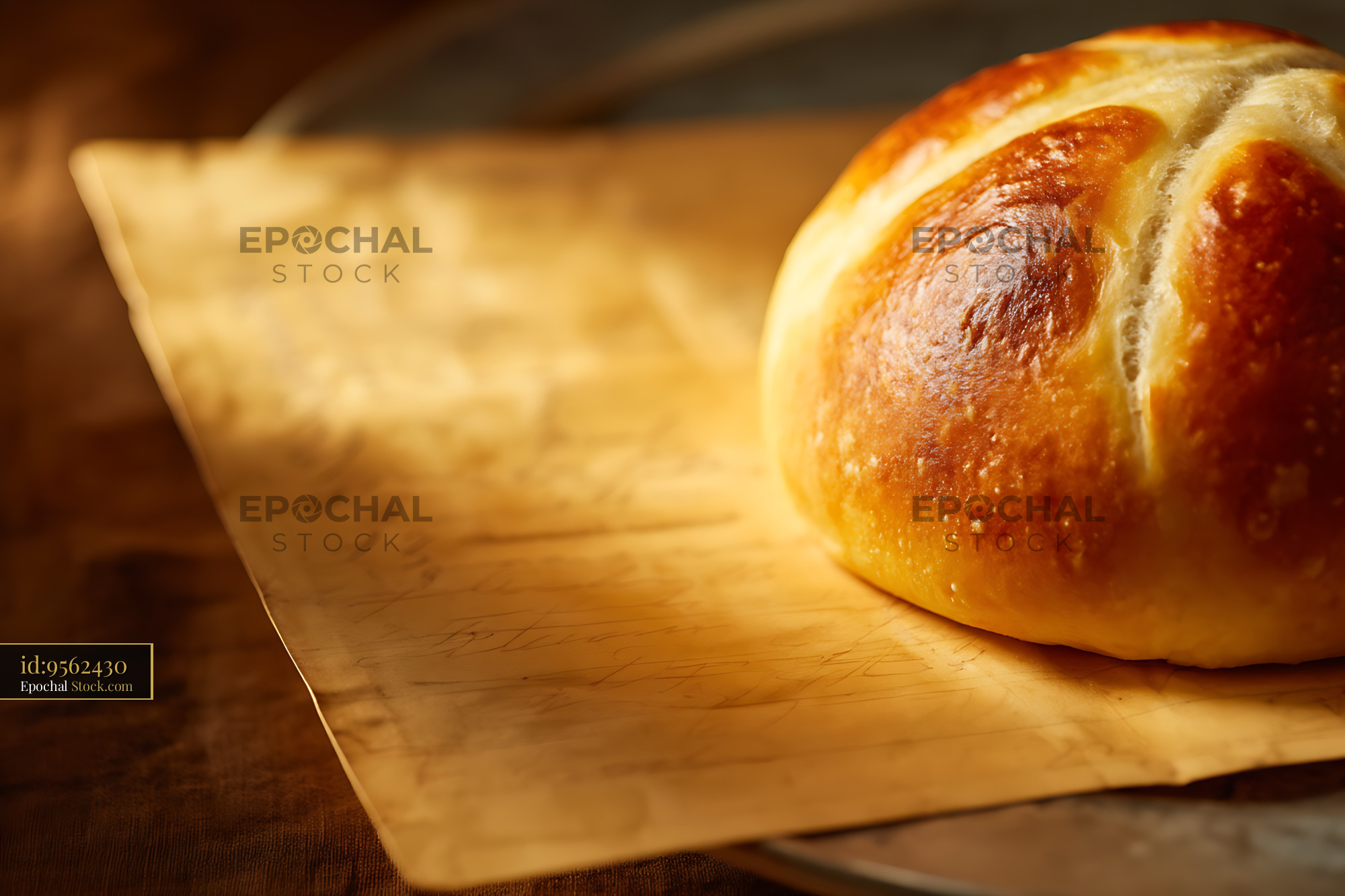 Bierocks Fresh From Oven with Golden Crust on Parchment Paper - stock photo