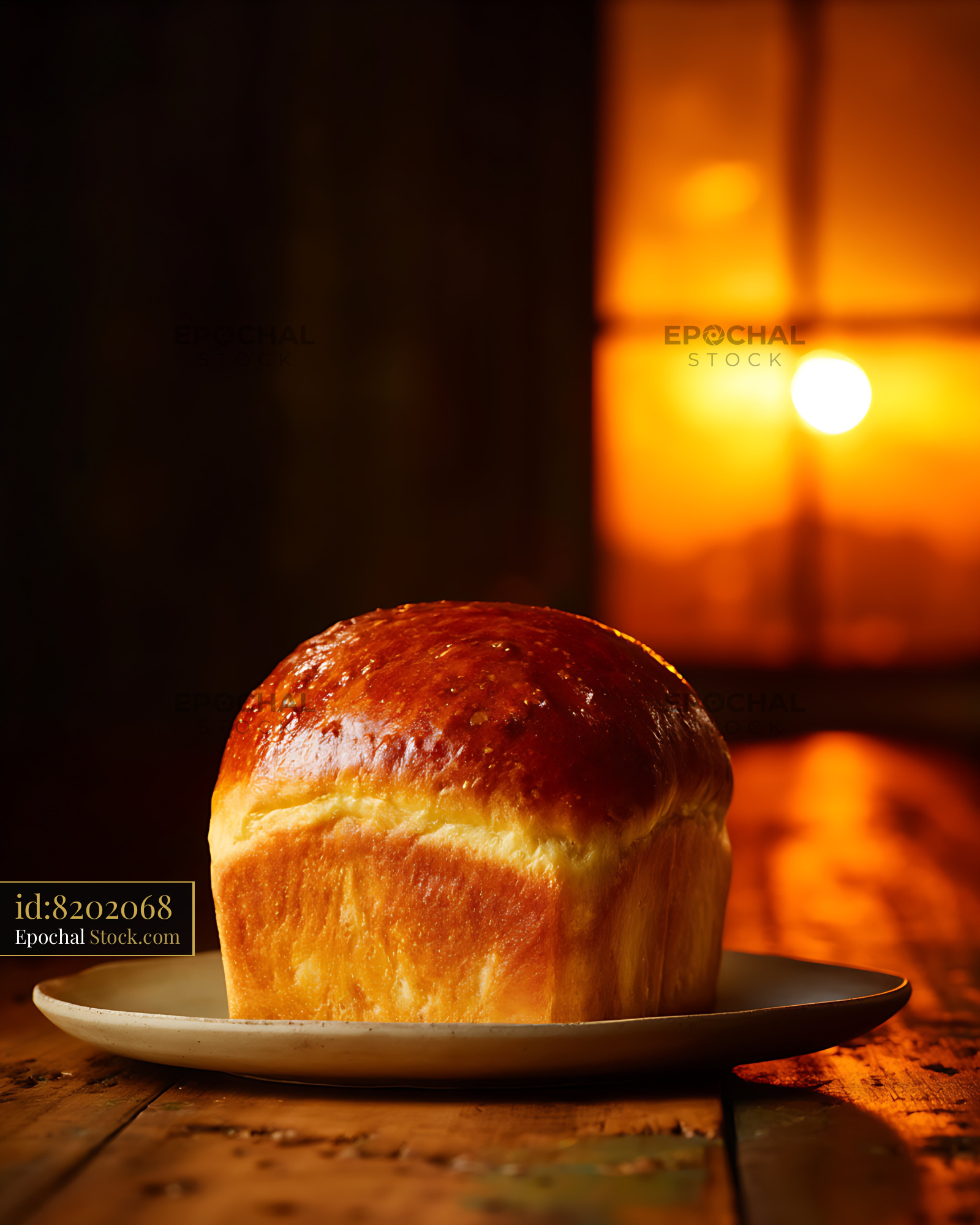 Bierocks Fresh Baked Golden Bread With Warm Fireplace Glow - stock photo