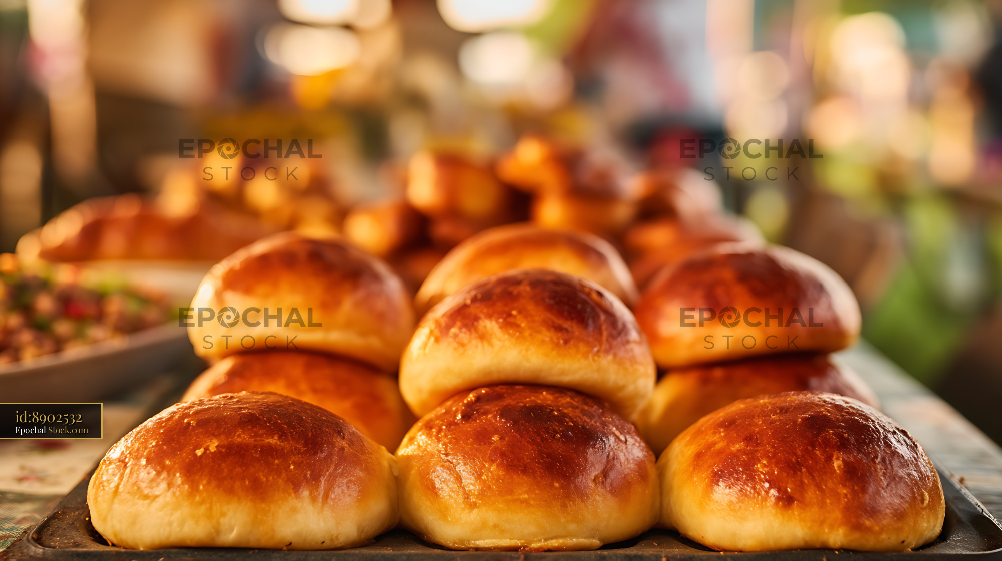 Golden Bierocks Fresh From Oven, Traditional Russian Pastries - stock photo