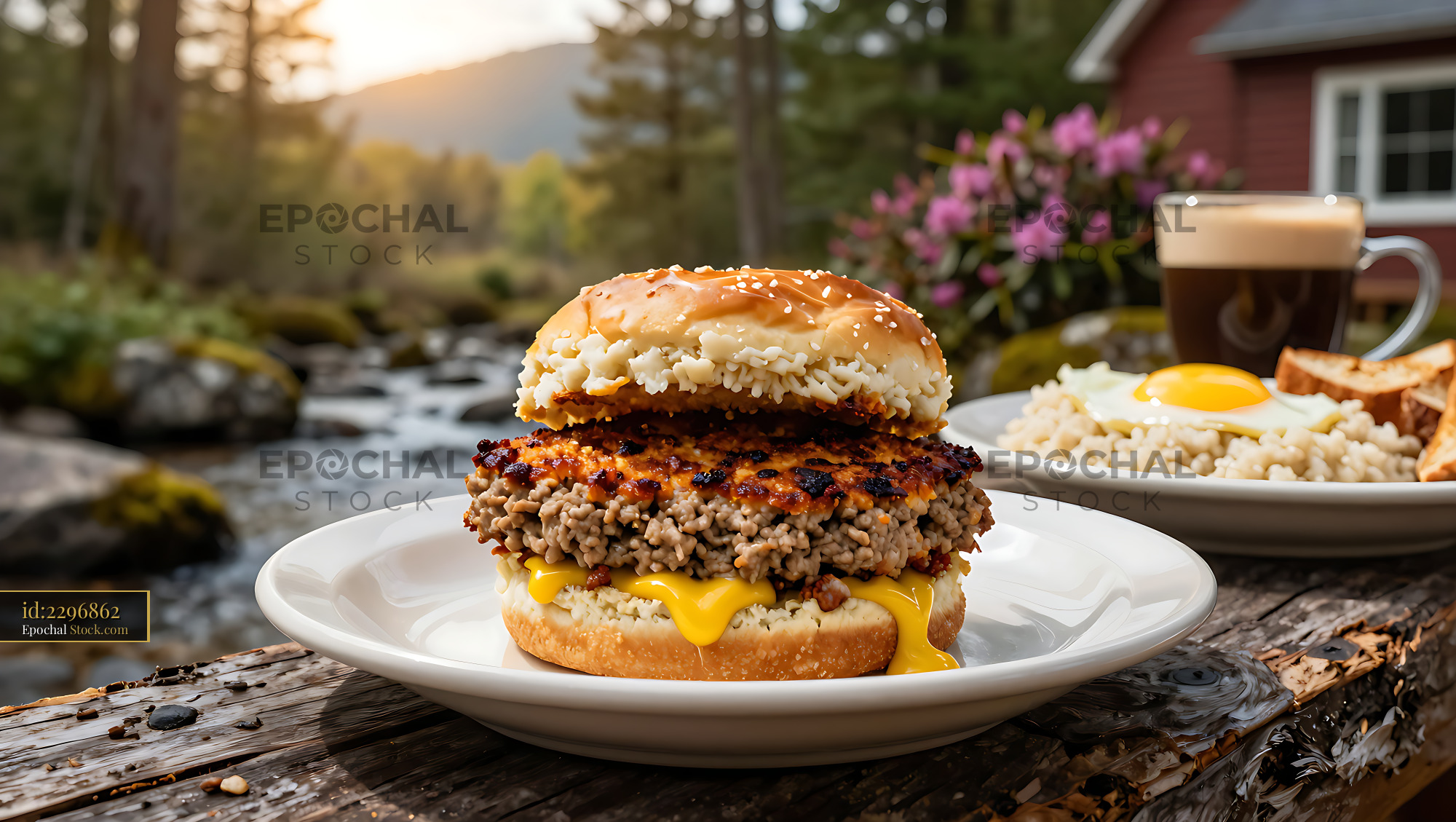 Livermush Sandwich with Cheese Scenic Dining - stock photo